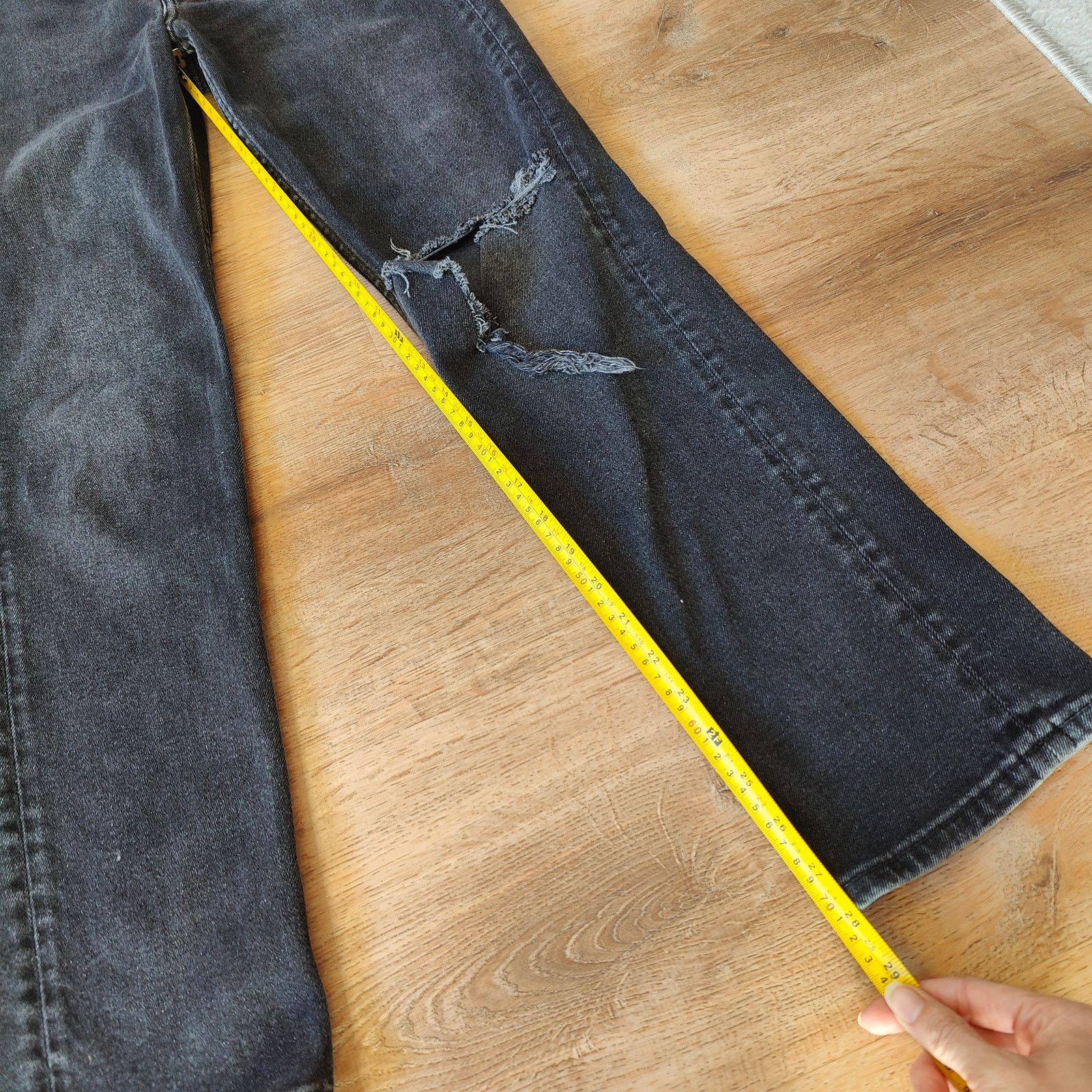 RE/DONE Re/Done Originals 70s Straight Jeans Womens 25 Washed Noir Size 25" / US 0 / IT 36 - 15 Thumbnail