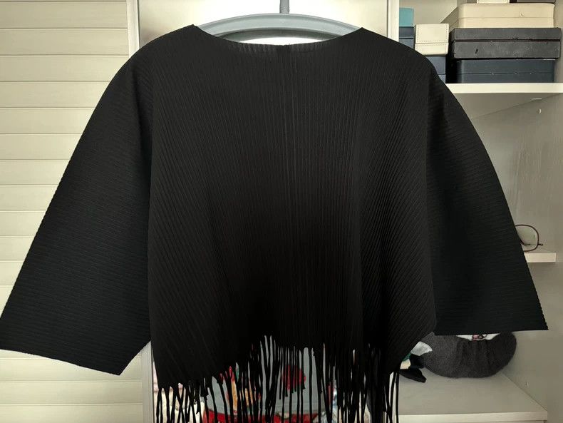 Issey Miyake Issey Miyake size:one size Black pleated tassel coat Size XS / US 0-2 / IT 36-38 - 3 Thumbnail
