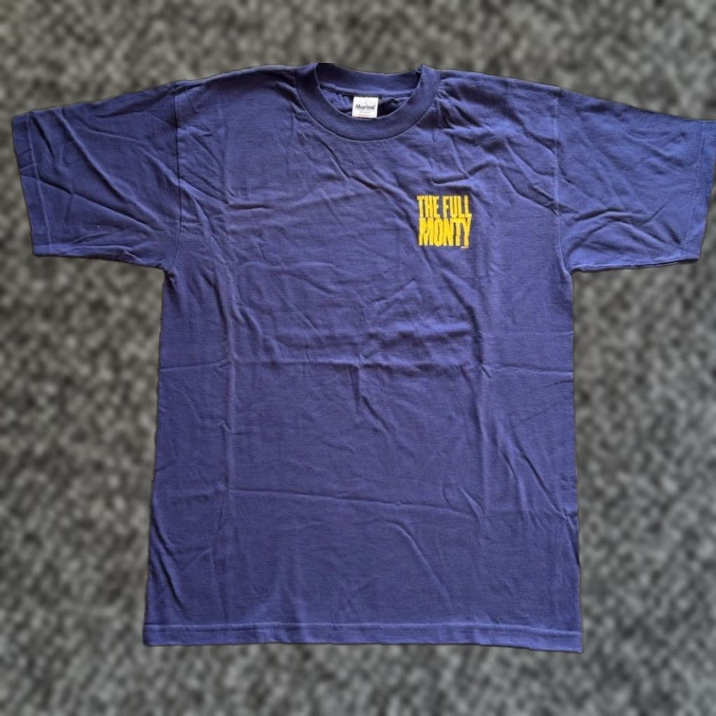 Vintage VINTAGE The Full Monty Movie Promo T Shirt L Men Crew Neck Short Sleeve Blue Cotton Murina 1990s 90s Logo Graphic Print Size US L / EU 52-54 / 3 - 1 Thumbnail