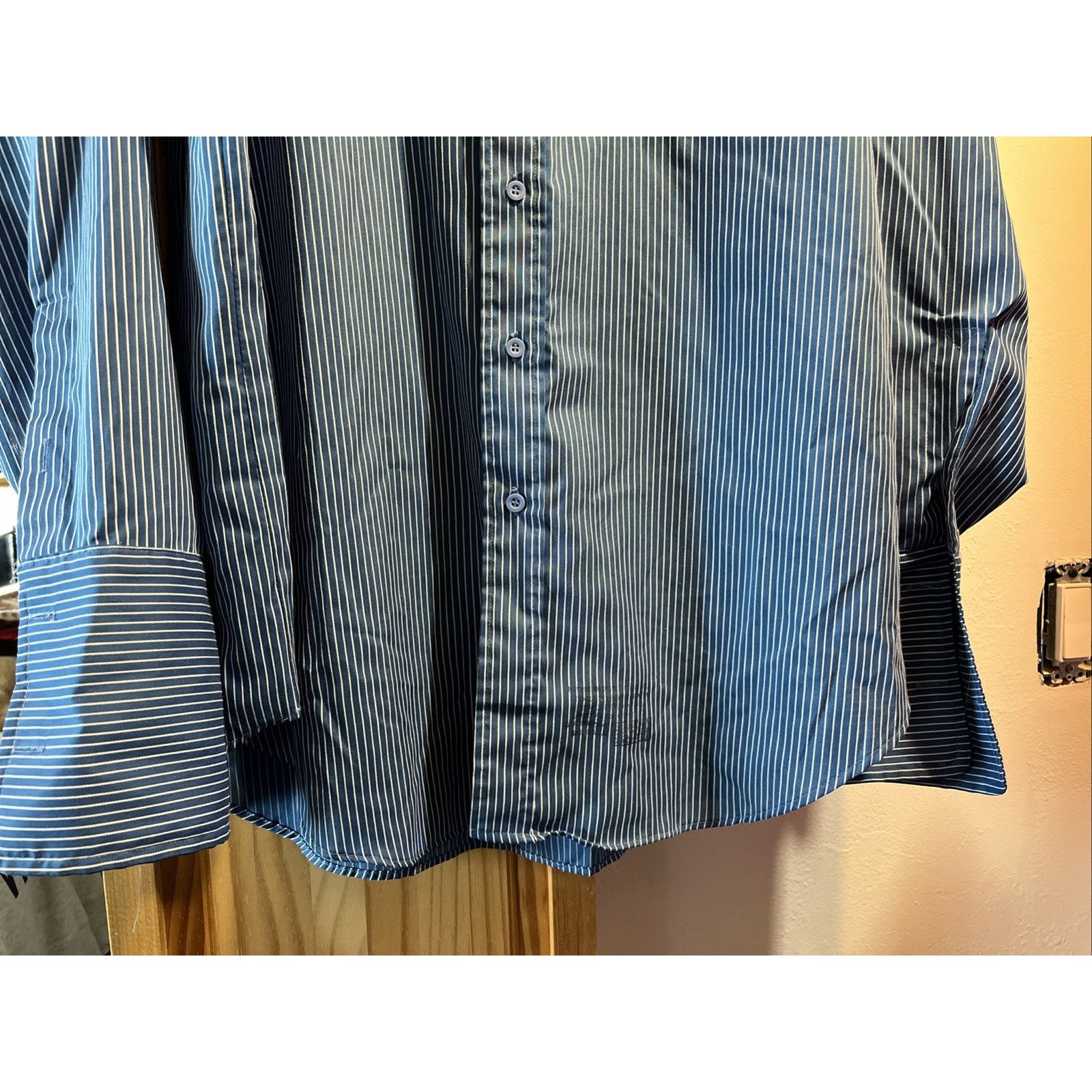 Arrow Arrow Grand Baroque Vintage Mens XL 17 33 Blue Striped Shirt Size US XL / EU 56 / 4 - 7 Thumbnail