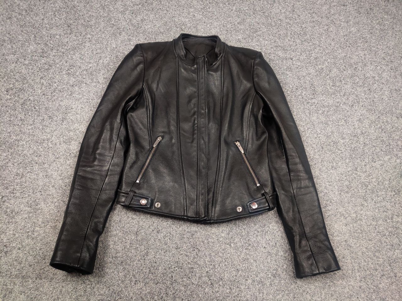 Theory Theyskens' Theory Black Leather Jacket with Zipper Accents Size S / US 4 / IT 40 - 1 Thumbnail