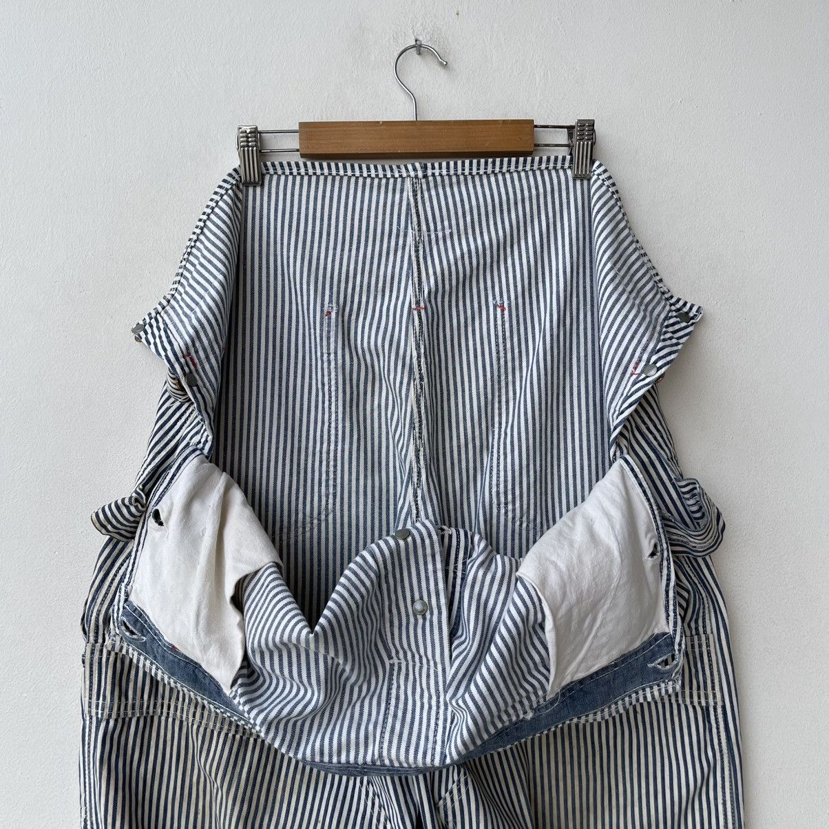 Vintage Vintage 50s Burlington Mfg Co Hickory Stripe Double Knee Size US 43 - 13 Thumbnail
