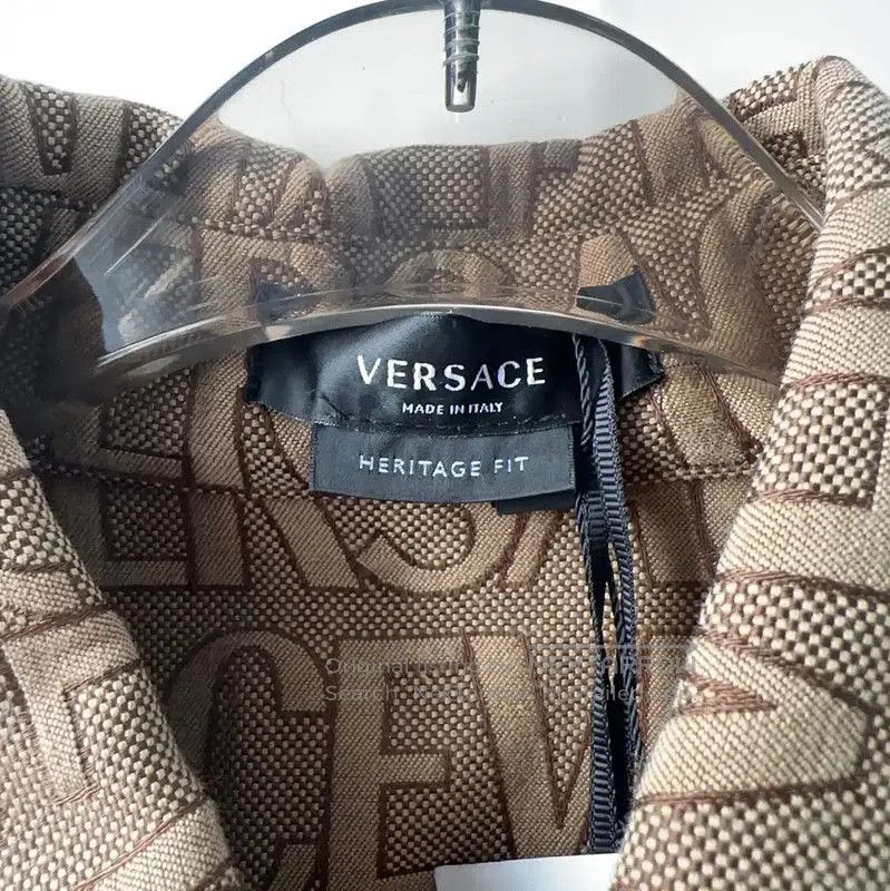 Versace Versace Men's Beige Cotton Jacket with Logo . Size US L / EU 52-54 / 3 - 3 Thumbnail