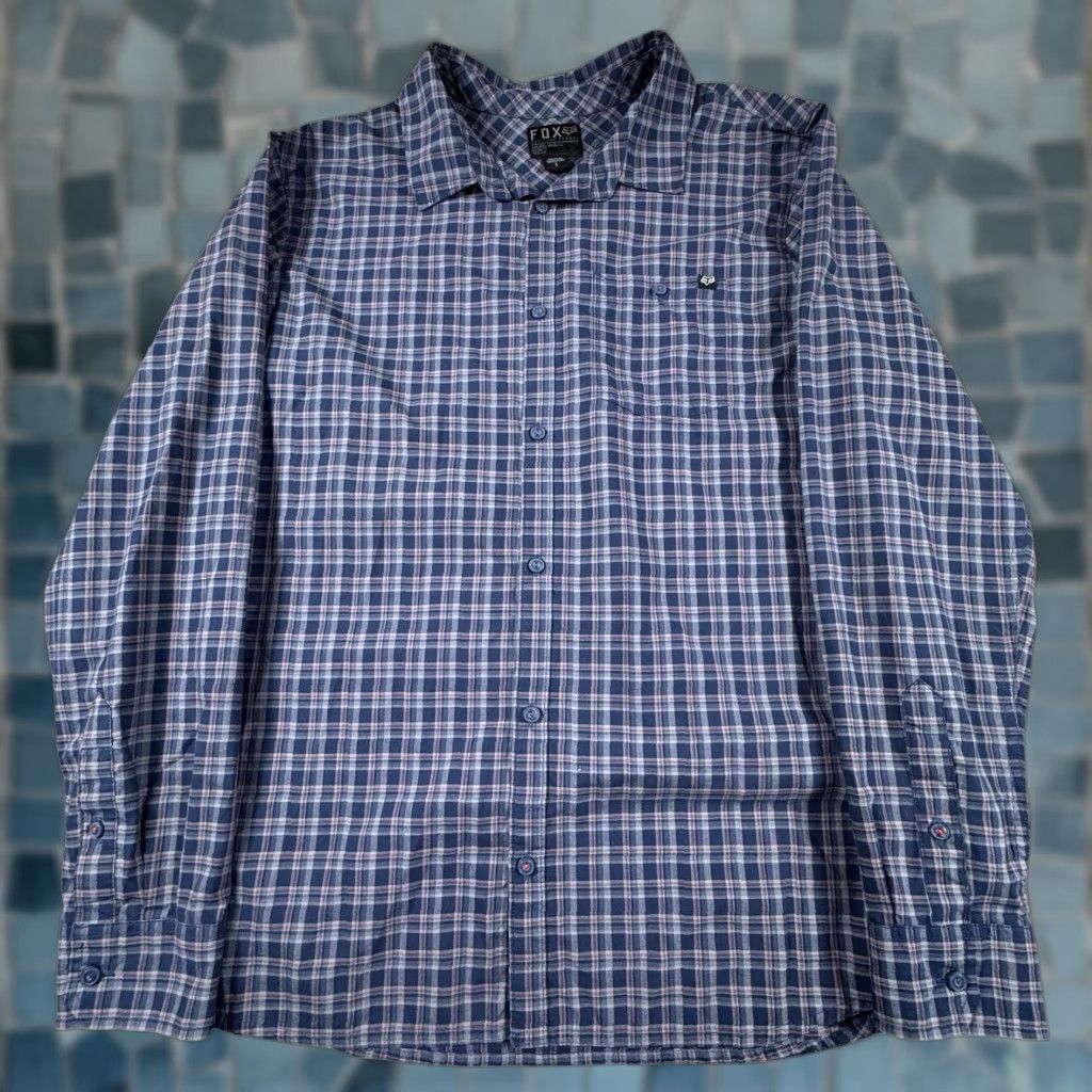 Fox Racing Fox Heritage Fox Racing Shirt Mens Large Plaid Button Up Long Sleeve Skater Utility Premium Casual Clothing Mens Size US L / EU 52-54 / 3 - 1 Thumbnail
