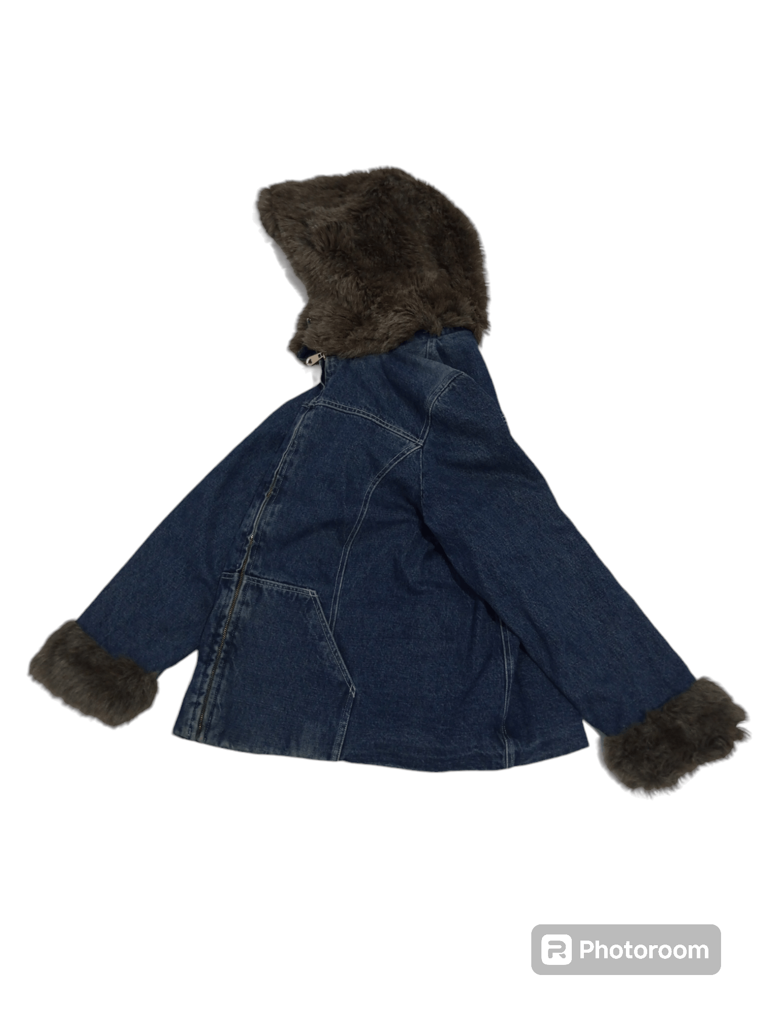 If Six Was Nine Vintage m-o-t-o denim jacket faux fur hoodie Size US M / EU 48-50 / 2 - 5 Thumbnail