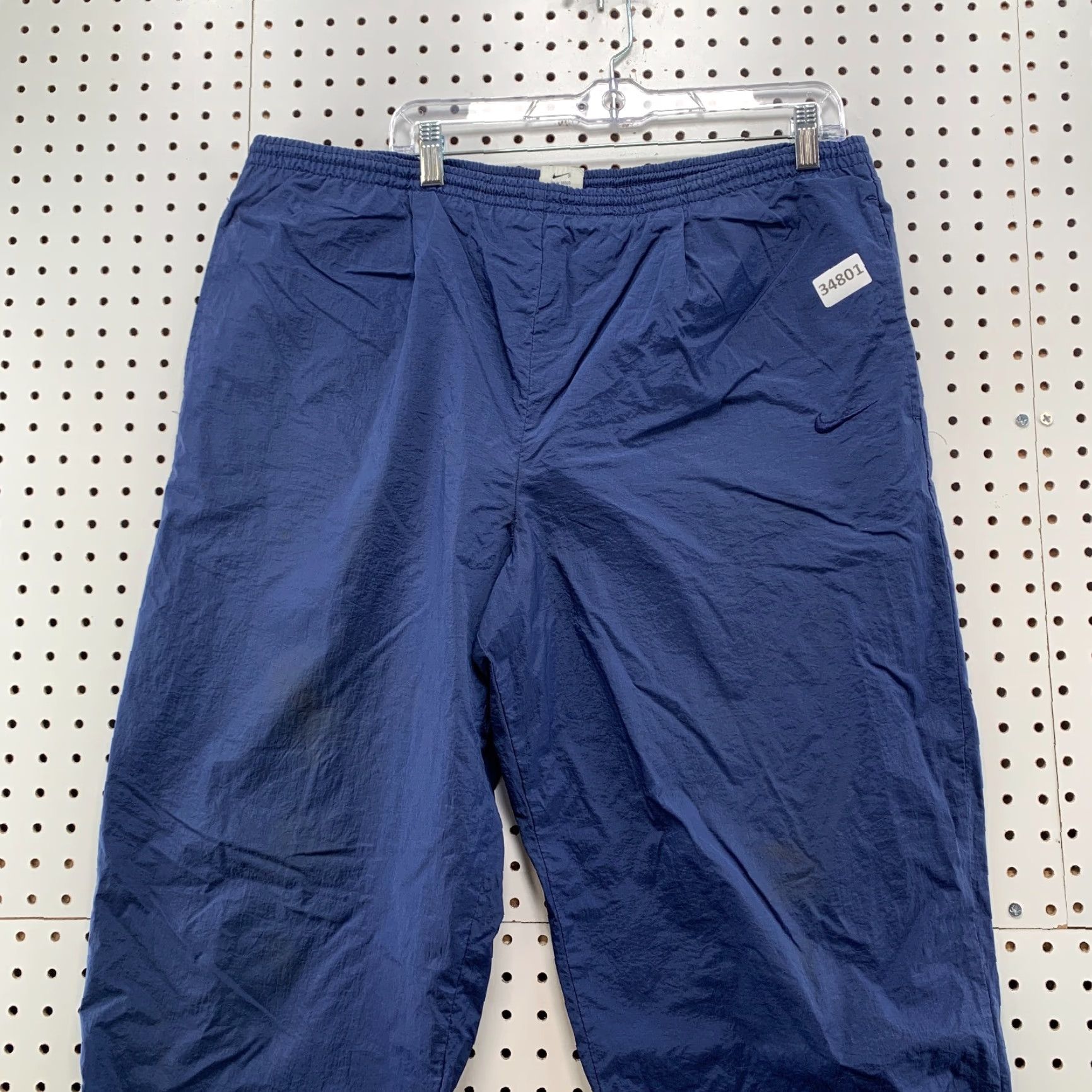 Nike VINTAGE Nike Windbreaker Pants Mens Large 38x31 Blue White Swoosh Lined 90s Size US 33 - 6 Thumbnail