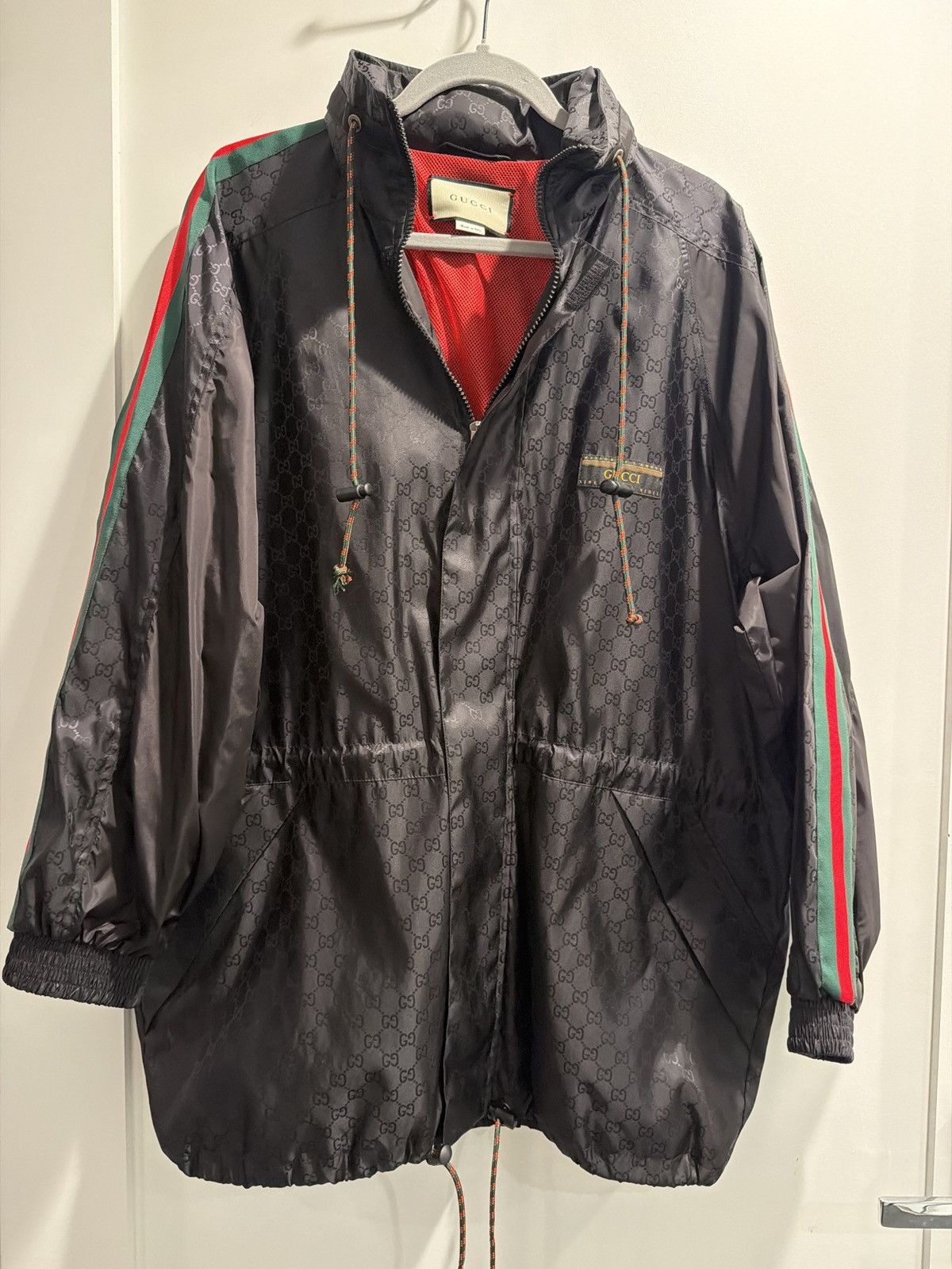 Gucci Gucci GG Monogram Web Stripe Windbreaker Jacket Black Size US S / EU 44-46 / 1 - 4 Thumbnail