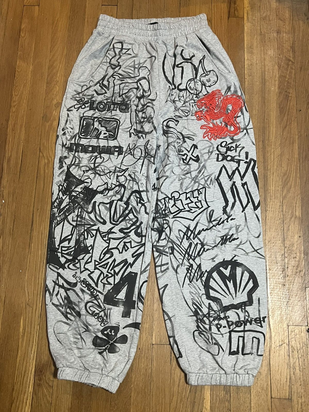 Mowalola MOWALOLA Stamp Sweatpants Joggers In Orange Size Medium