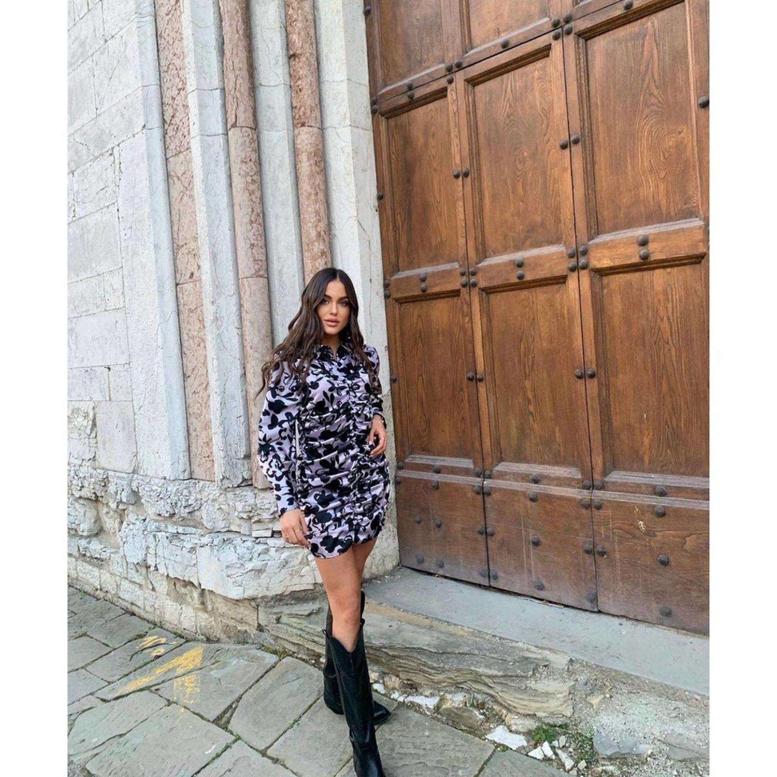 Zara - ZARA BLOGGER FAVORITE SATIN EFFECT PRINT DRESS Size XL / US 12-14 / IT 48-50 - 5 Thumbnail