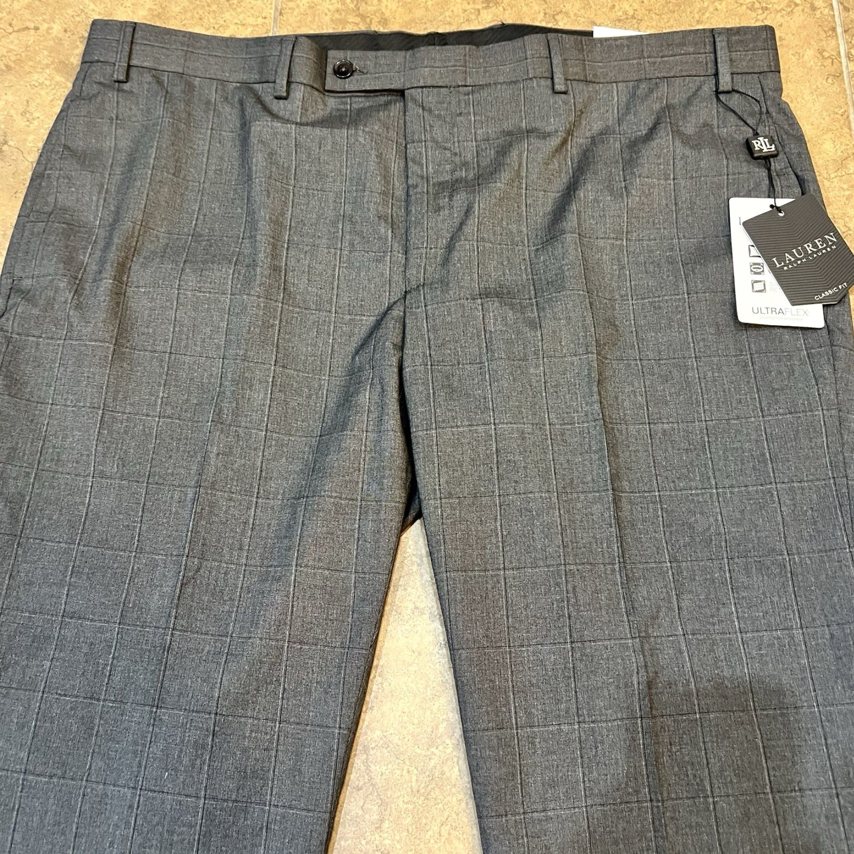Ralph Lauren Ralph Lauren Men's Classic-Fit UltraFlex Stretch Flat Front Pants 42x30 Gray Slim/Regular? No, keep original data. Size US 42 / EU 58 - 6 Thumbnail