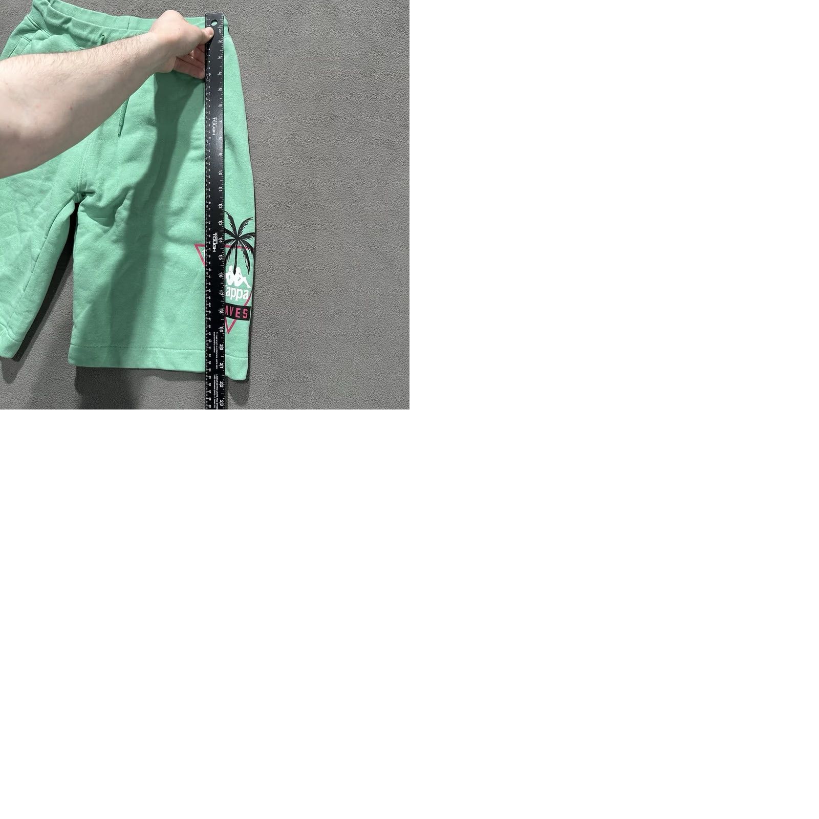 Kappa Kappa Authentic Falmouth Shorts Mens Small Light Green French Terry Sweatshorts Size US 29 - 9 Thumbnail
