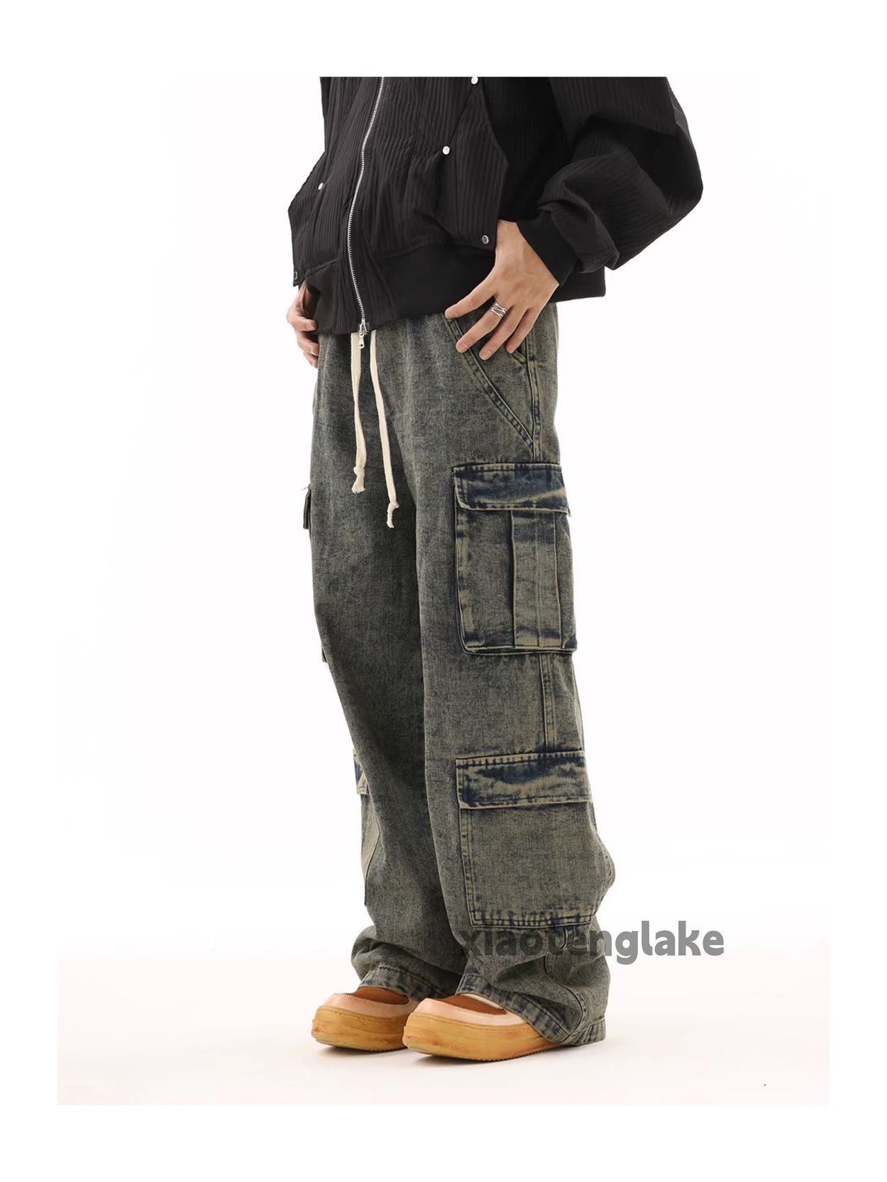 Jean × Vintage washed faded loose baggy skate hiphop cargo jeans Size US 34 / EU 50 - 7 Thumbnail