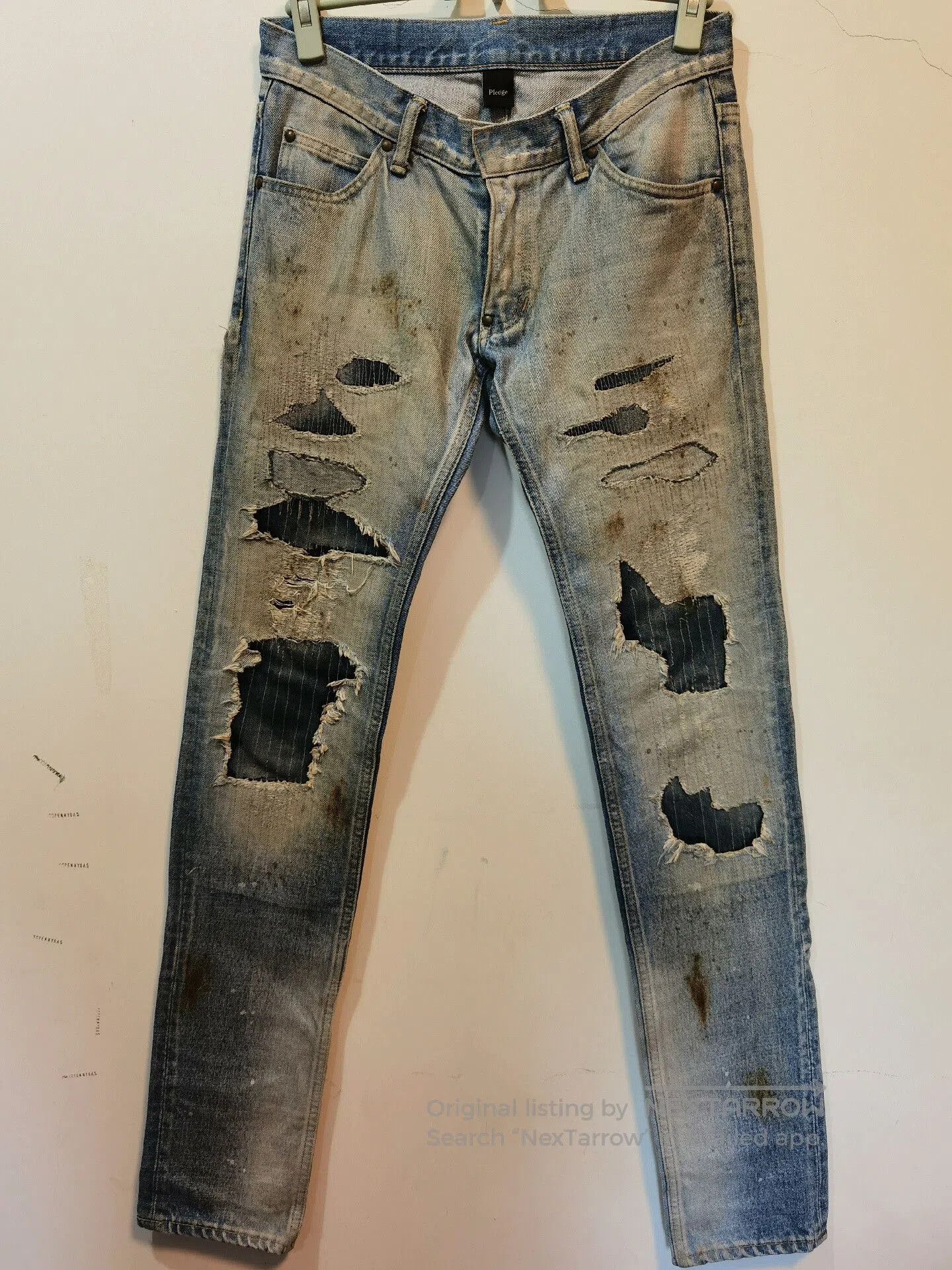 Pledge pledge patchwork distressed denim pants. Size US 38 / EU 54 - 1 Thumbnail