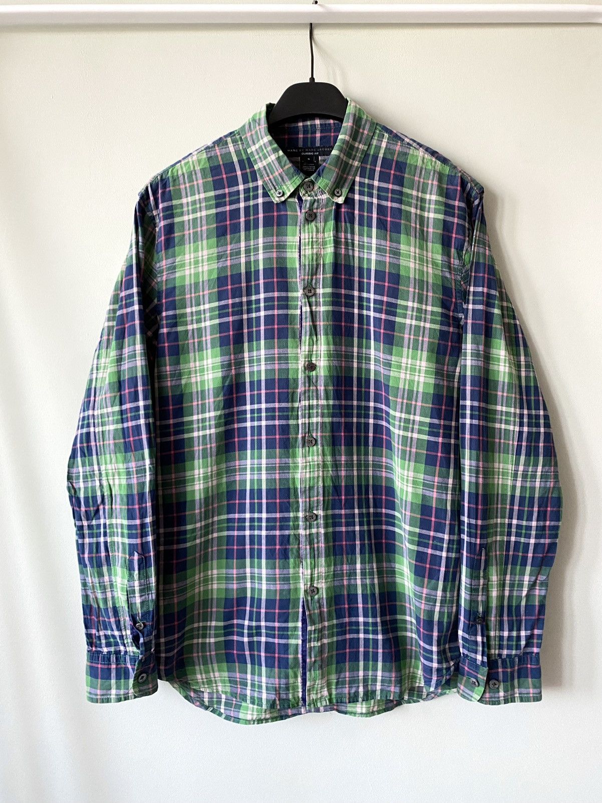 Marc by Marc Jacobs Gator Green multi check ls shirt