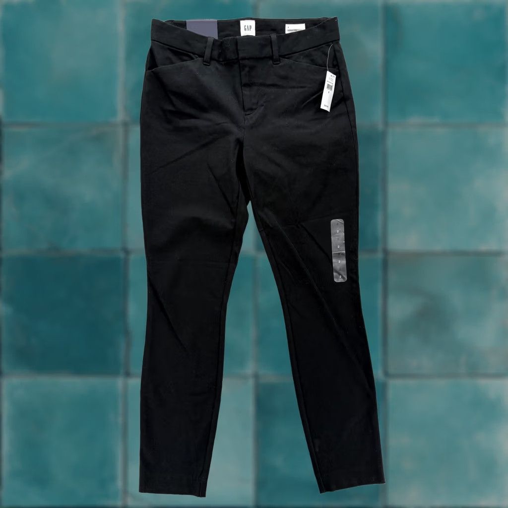 Gap Gap Signature Ankle Pants Womens 2 Black Stretch Twill Career Slim Pockets Zipper Button Front Flat Front Fall 28in Inseam Mens? Size 26" / US 2 / IT 38 - 1 Thumbnail