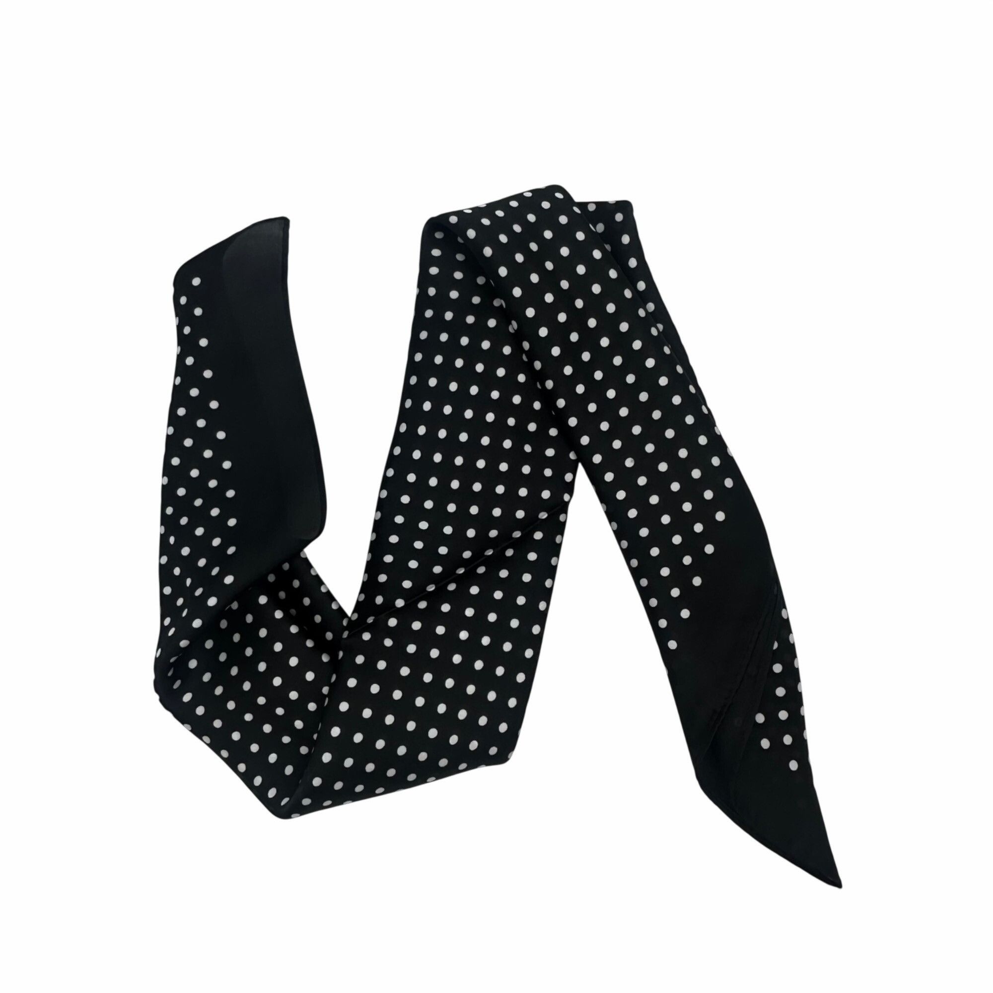 Other Bandana New Square Scarf Black White Dots Silk Appearance c Size ONE SIZE - 4 Thumbnail