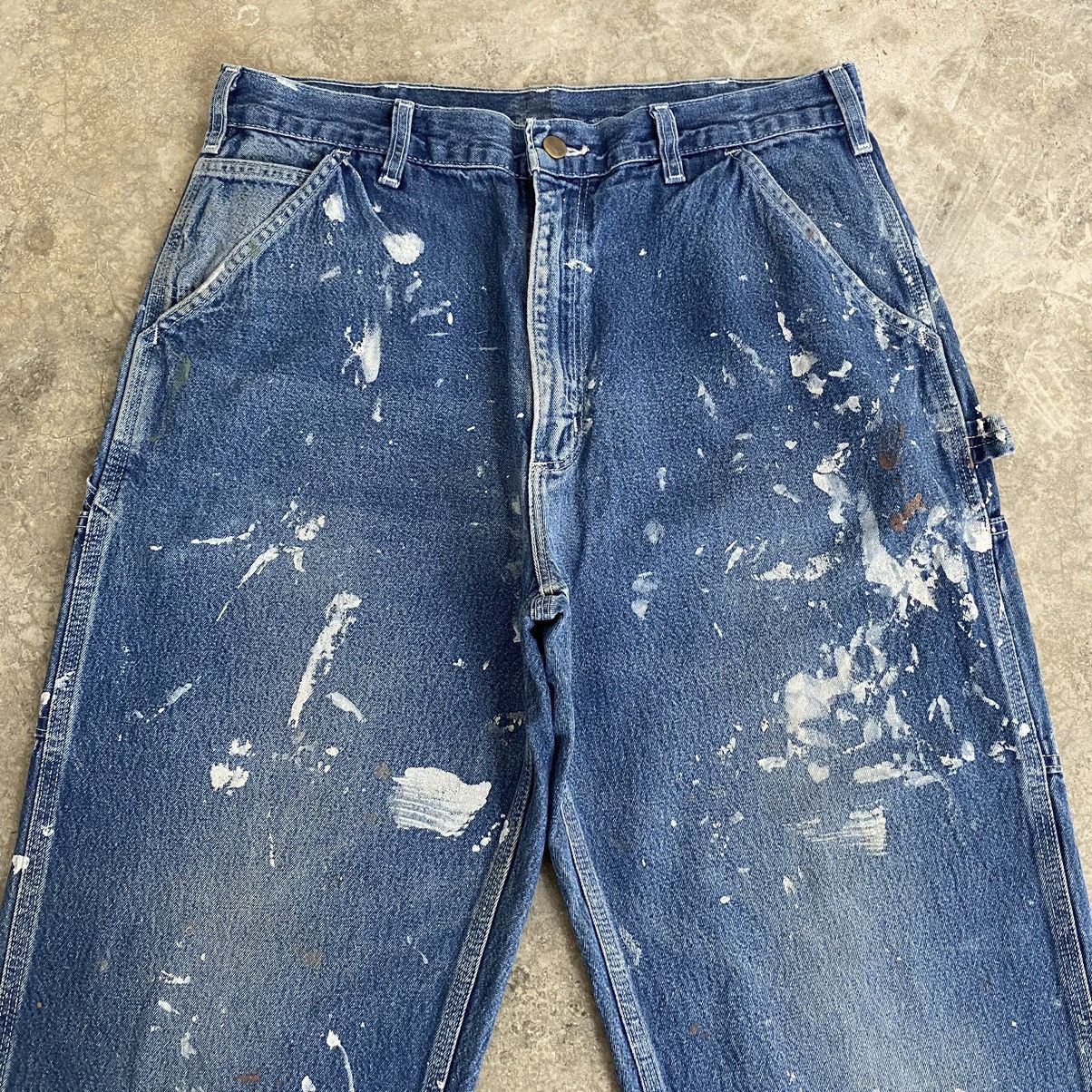 Carhartt Vintage Carhartt Splatter Ripped Carpenter Work Pants Size US 34 / EU 50 - 4 Thumbnail