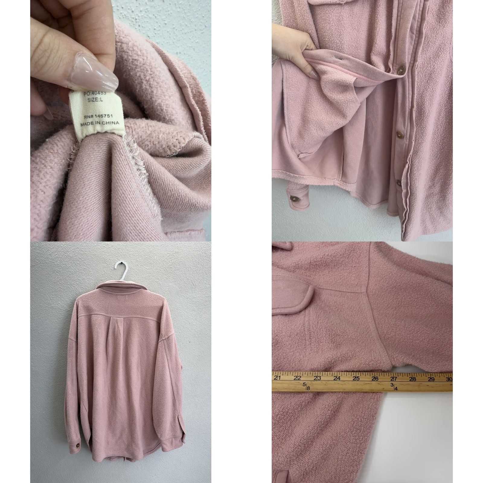 Vintage VINTAGE Altar'd State Womens Shacket Plaid Pink Oversized Button Up Mid-Length Jacket Womens Size L / US 10 / IT 46 - 8 Thumbnail