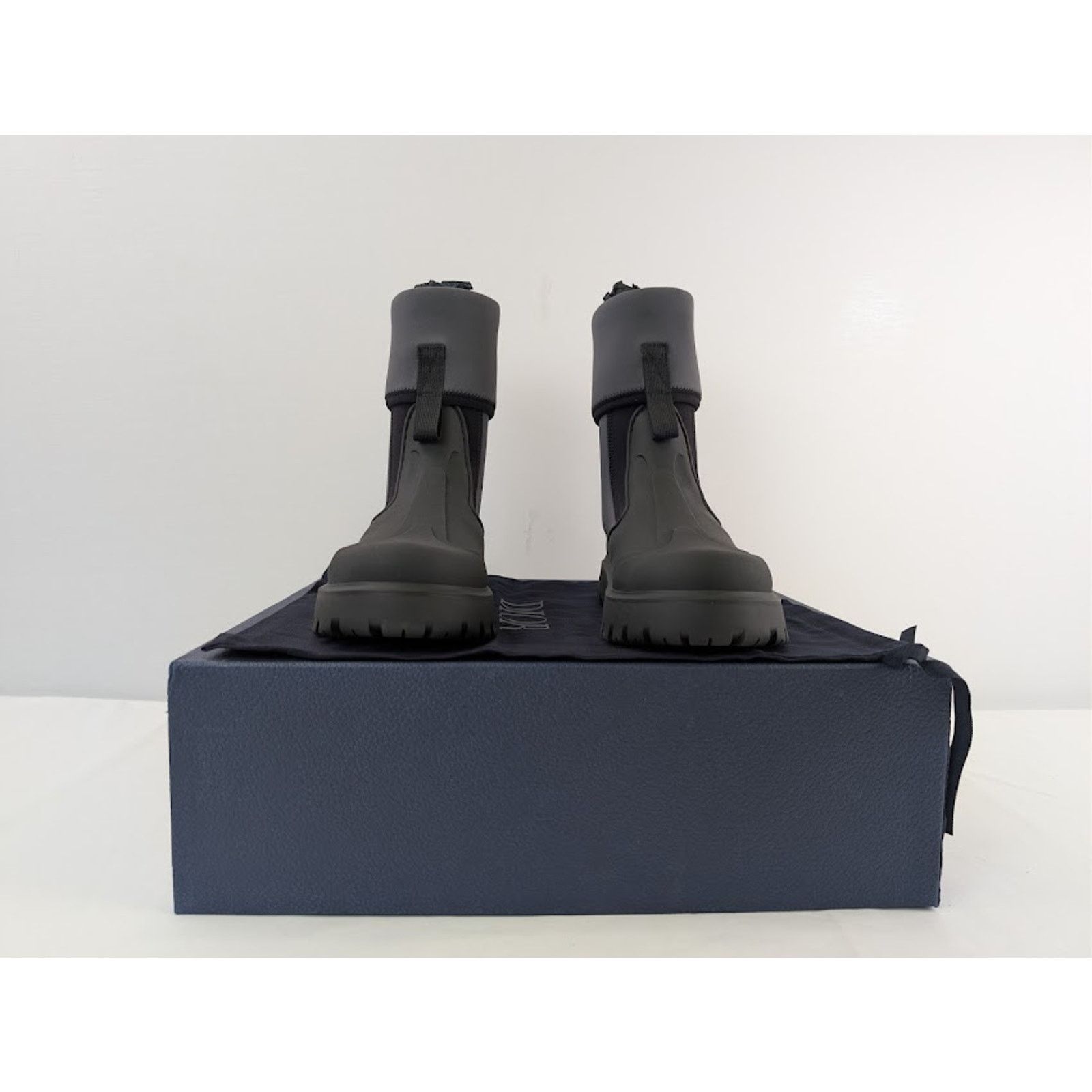 Dior o1rshd1 Leather Neoprene Garden Boots in Black / Grey Size US 8 / EU 41 - 19 Thumbnail