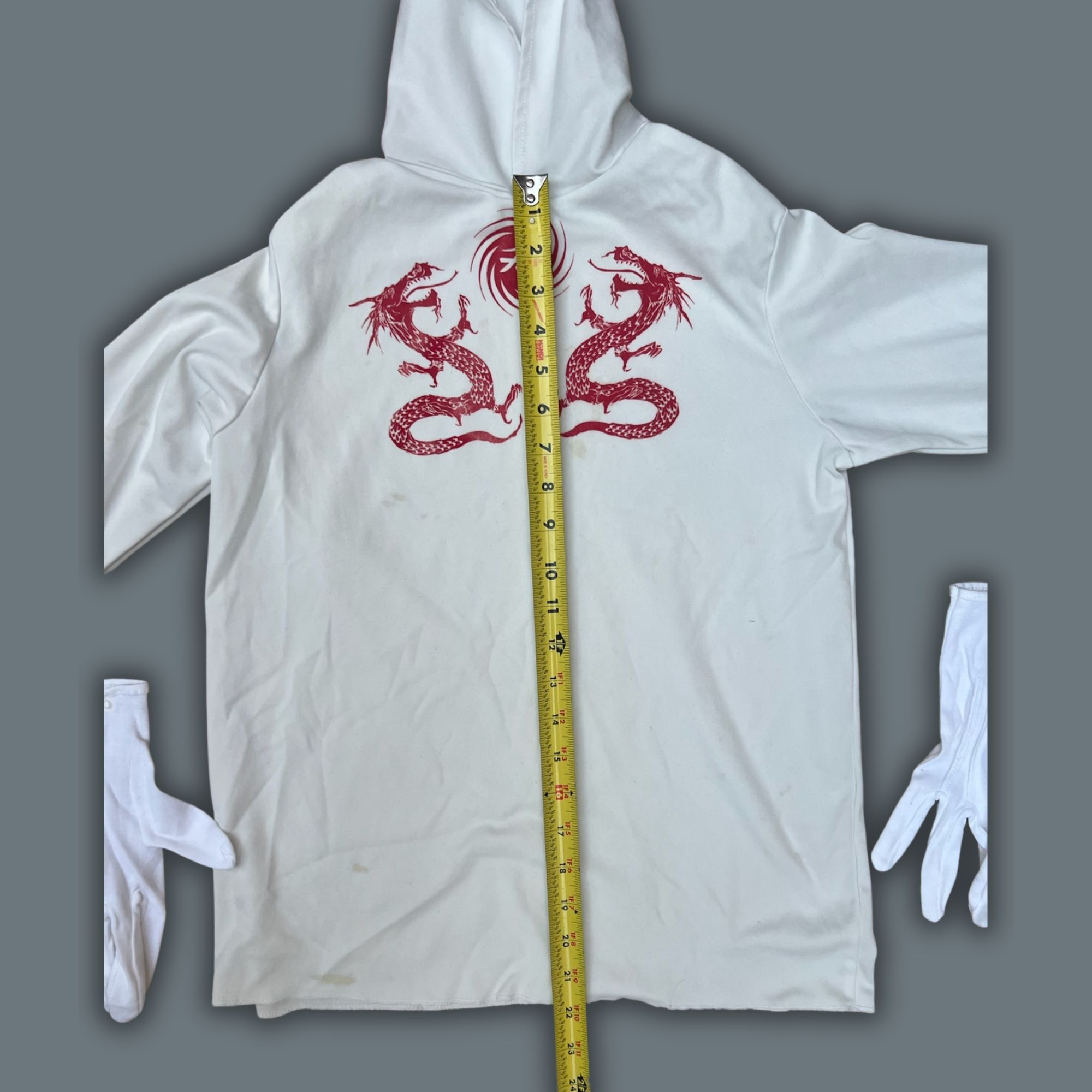 Other White Ninja Halloween Costume With Hoodie & Dragon Print Mat Size US S / EU 44-46 / 1 - 4 Thumbnail