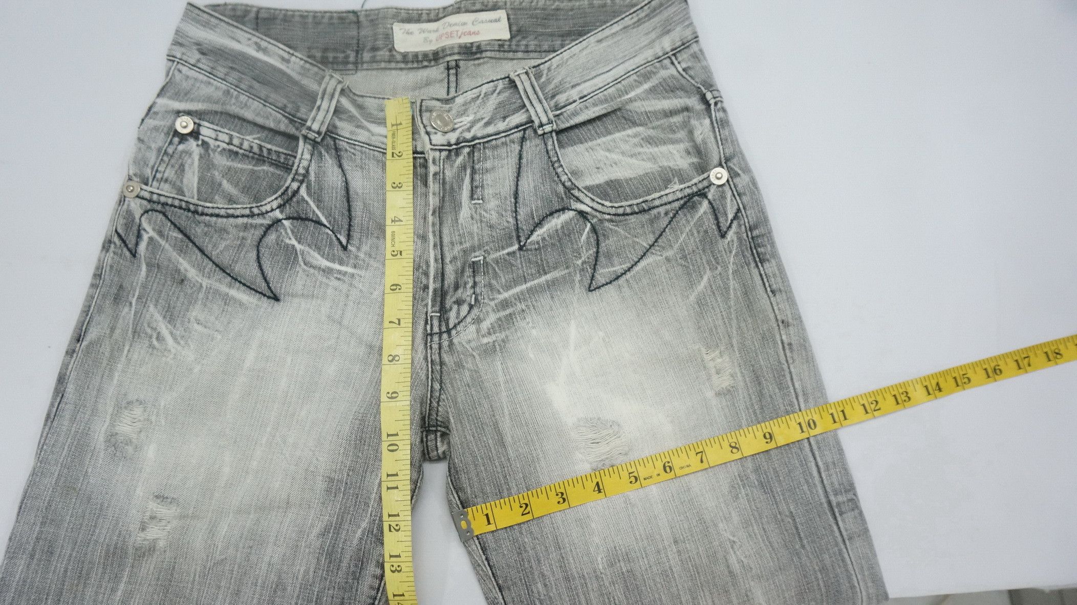 Japanese Brand UPSET Jeans Vintage Distressed Denim Size US 30 / EU 46 - 12 Thumbnail
