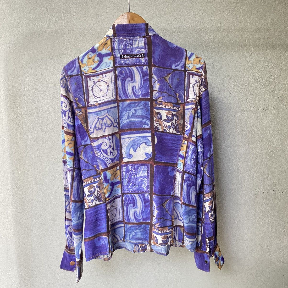 Jean Paul Gaultier Jean Paul Gaultier Vintage Ocean Mosaic Shirt Size US XXS / EU 40 - 22 Thumbnail