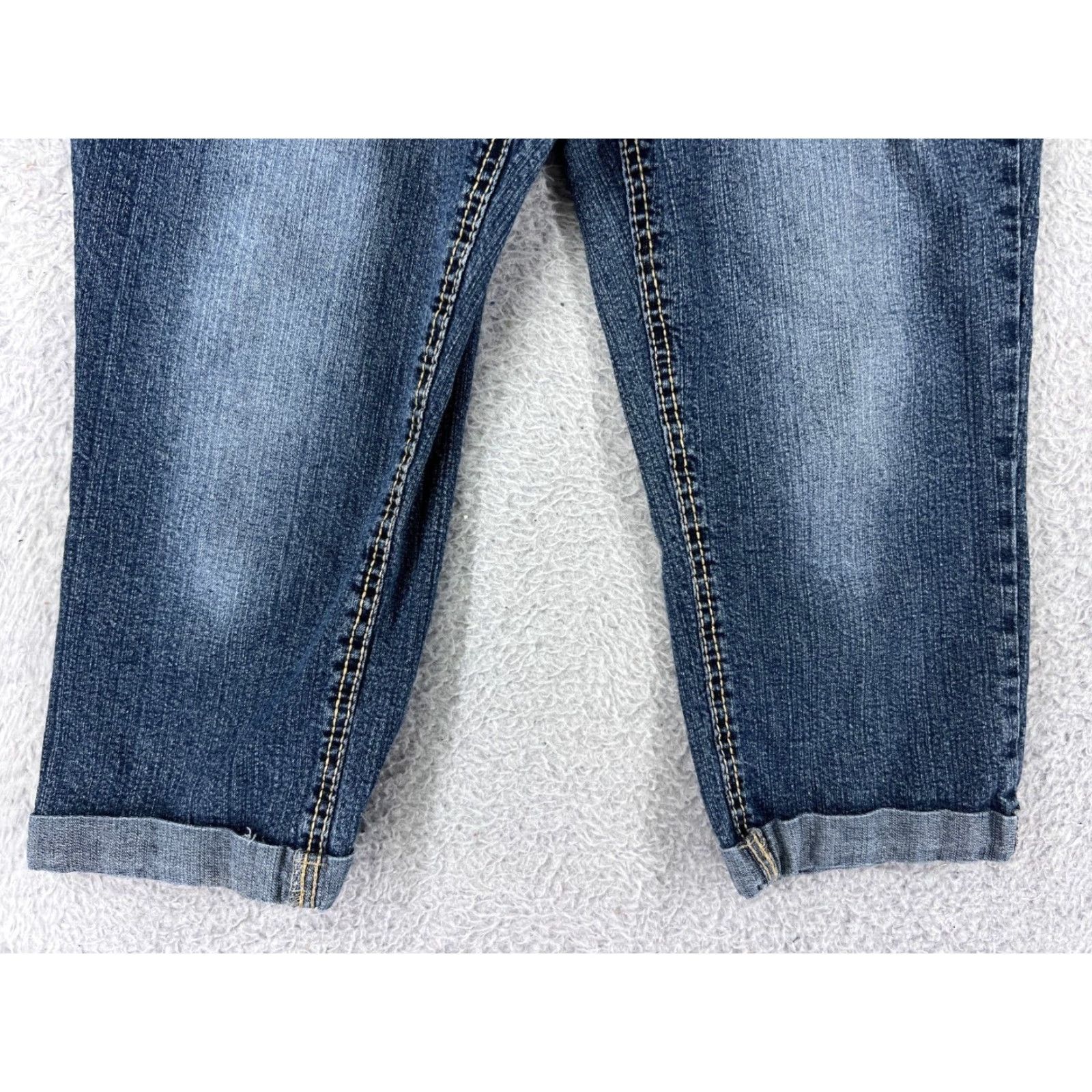 Denime Jade Jeans Blue Denim 9 Womens Low Rise Distressed Capri Cotton Size 30" / US 8 / IT 44 - 5 Thumbnail
