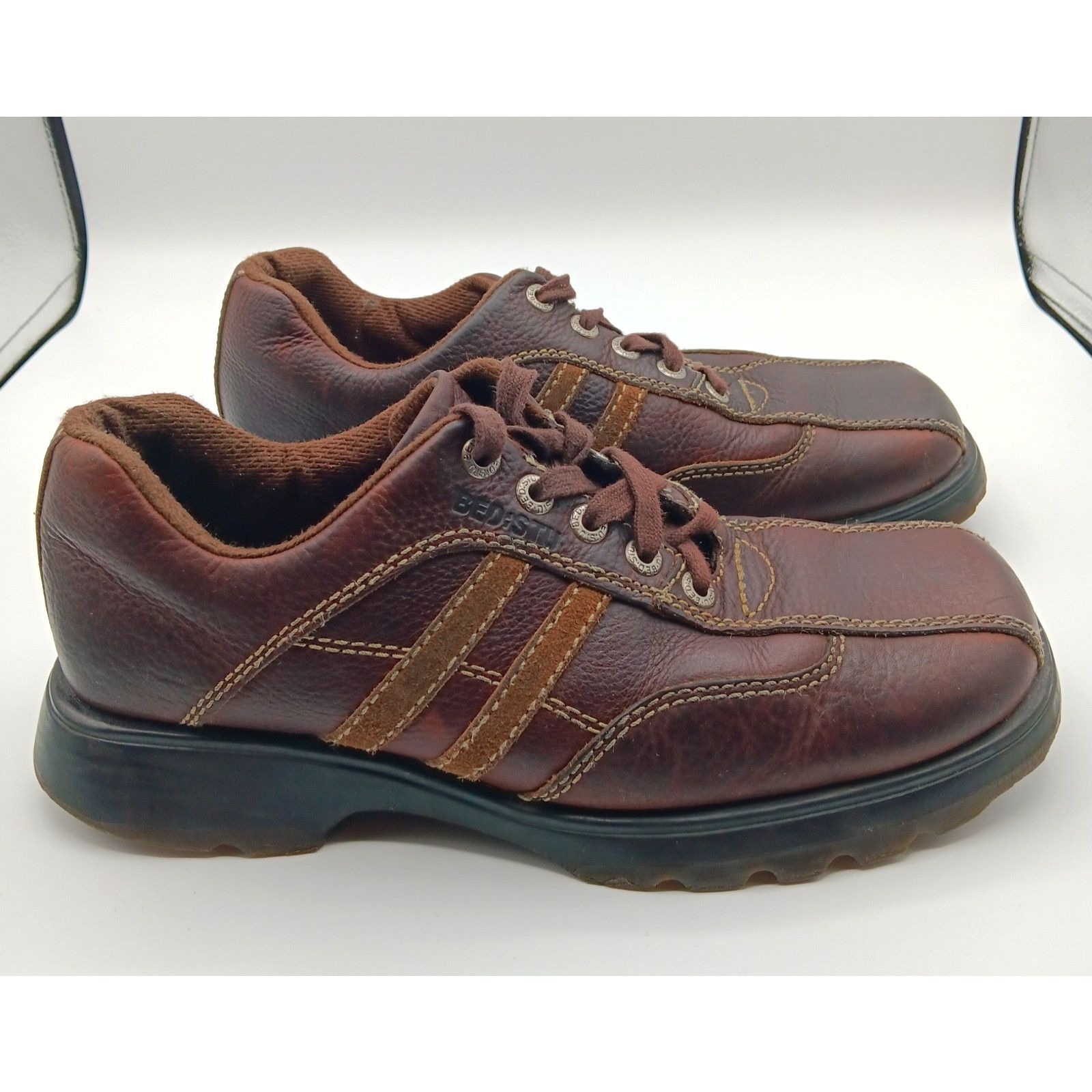 VTG Bed Stu Leather Oxford Loafer Shoes Chunky Y2K Men 9 in Brown
