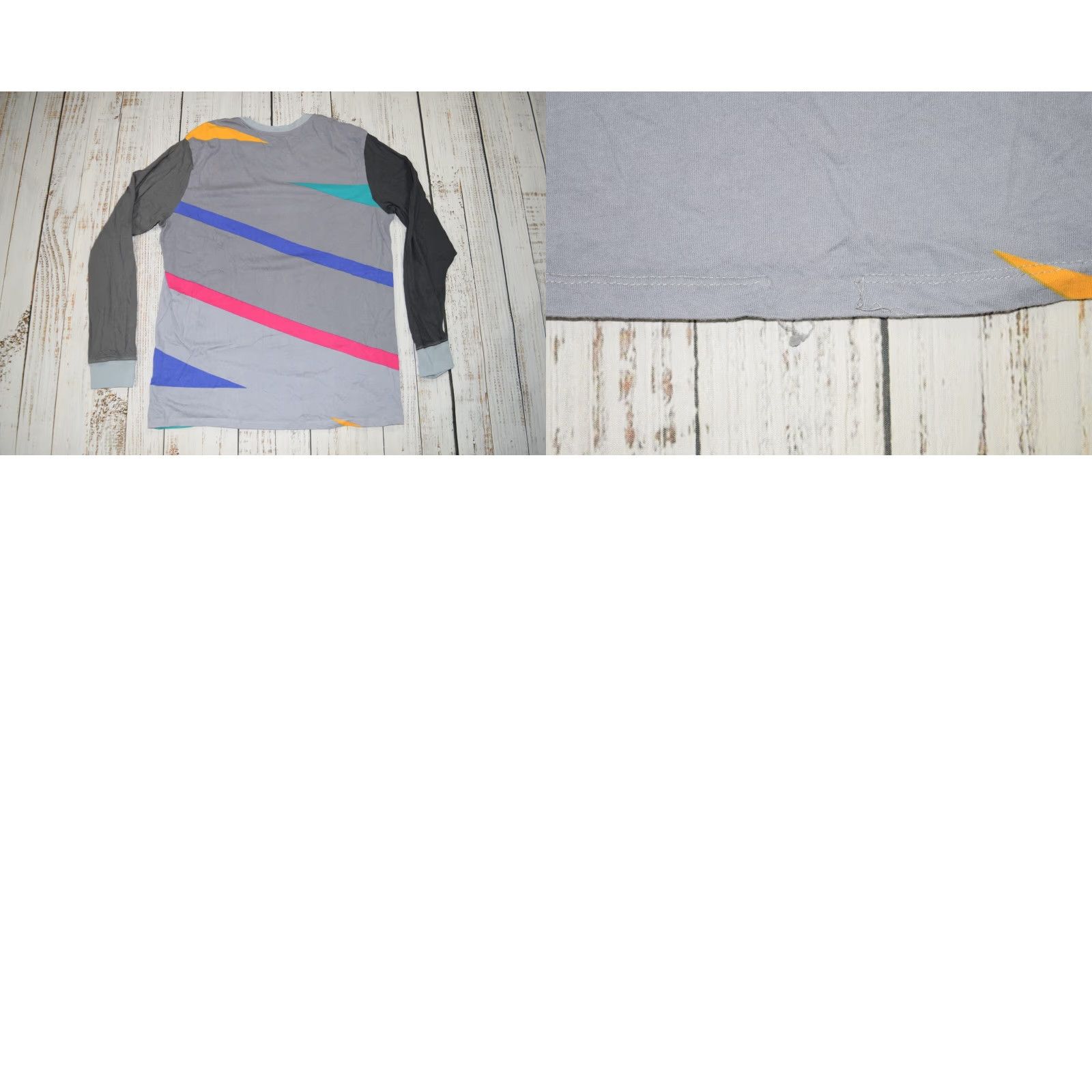 Nike NIKE AIR LONG SLEEVE TEE GEOMETRIC GREY COTTON BLEND MENS L Size US L / EU 52-54 / 3 - 8 Thumbnail