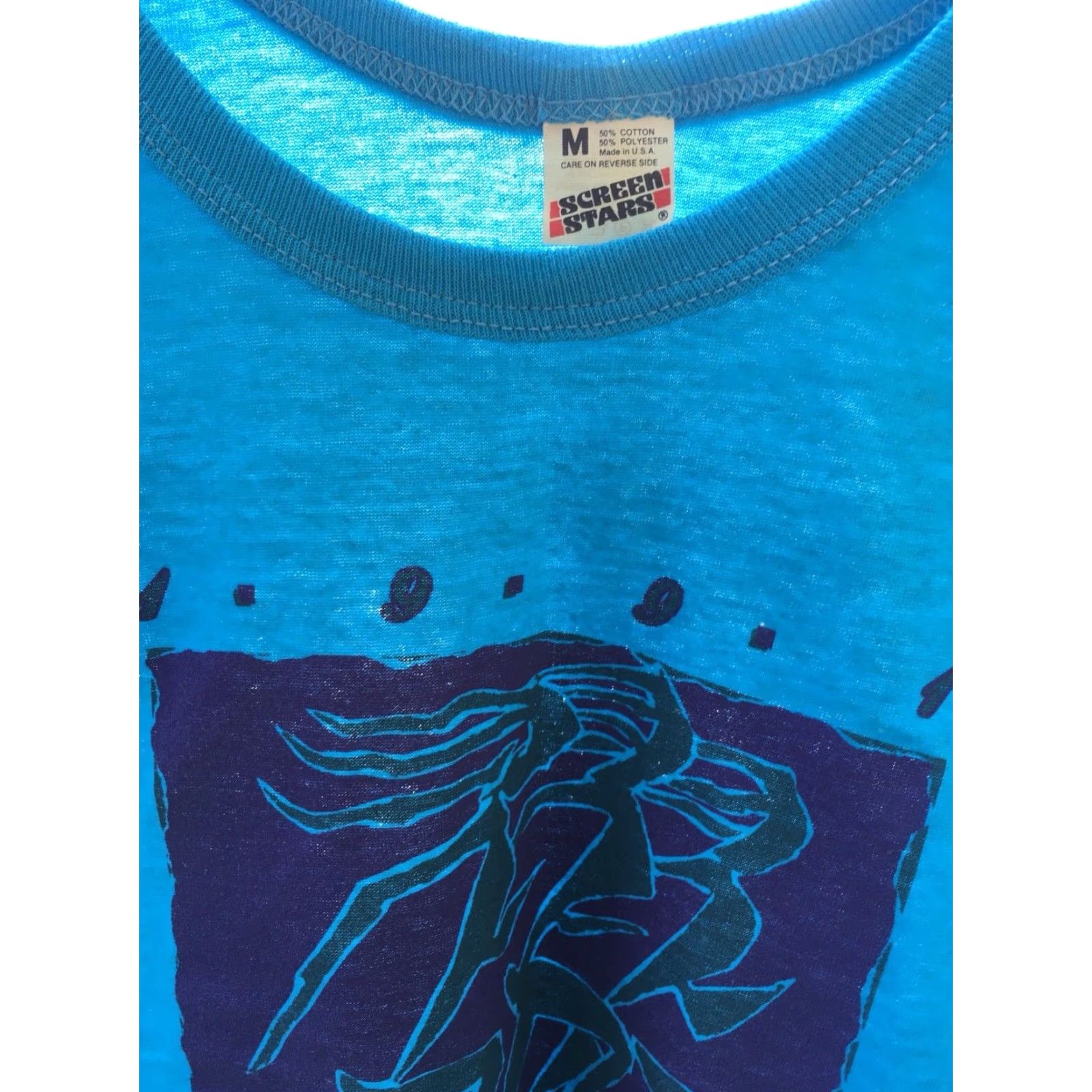 Vintage VINTAGE Screen Stars San Francisco Tank Top Women’s M Bonnie Bell 1991 Turquoise Blue Sleeveless 50/50 Cotton Polyester Tank Top Mens? No, Women. Size M / US 6-8 / IT 42-44 - 2 Thumbnail