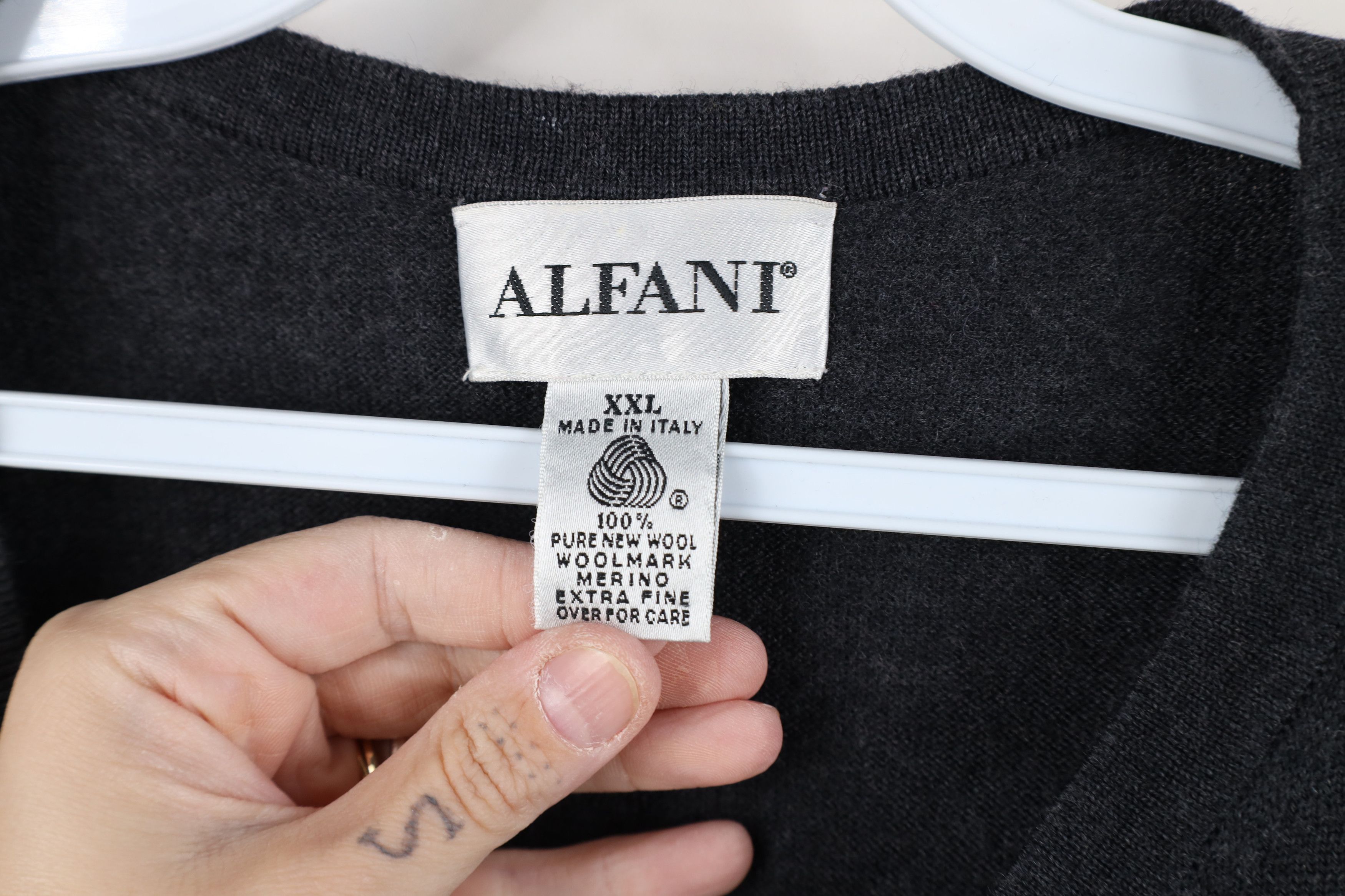 Vintage Vintage 90s Streetwear Merino Wool Knit Sweater Vest Gray Size US XXL / EU 58 / 5 - 4 Thumbnail