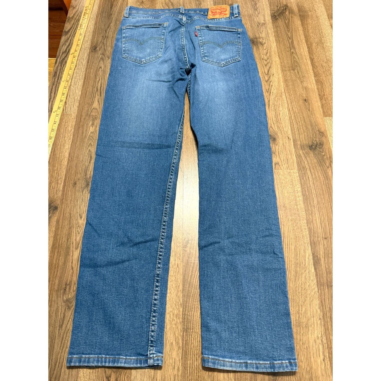 Levi's Levi's Jeans Men 33x34 Blue Denim Straight Leg Mid Rise 5-Pocket Design Cotton Jeans Material Pockets Regular Fit Zip 31 Inseam Size US 33 - 2 Thumbnail
