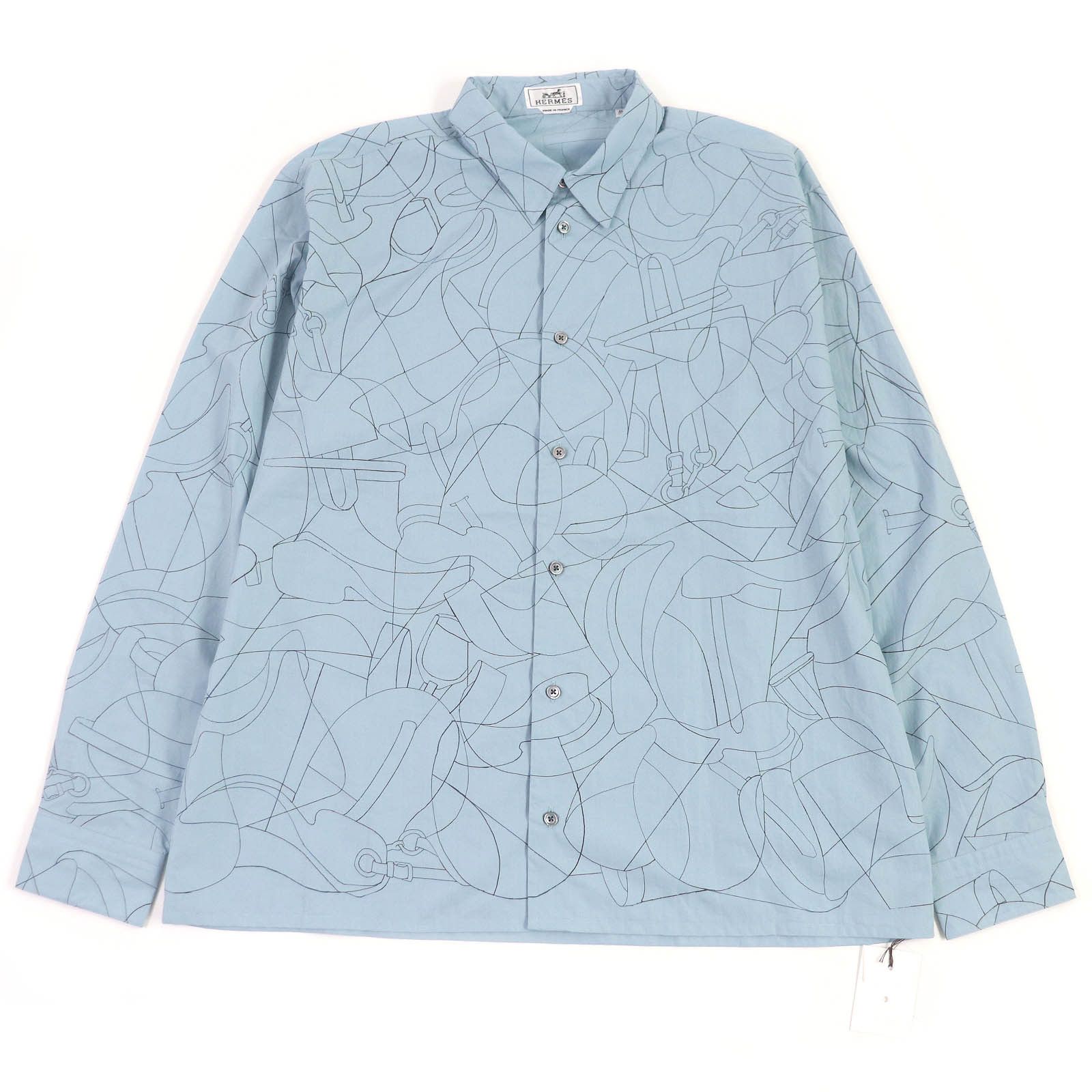 Hermes Hermes Hermes 24Stainless Steel Selles en Fragments Finesse cotton Series Cotton Shirt Cotton Dress Shirt DUTY FREE for USA Size ONE SIZE - 1 Thumbnail