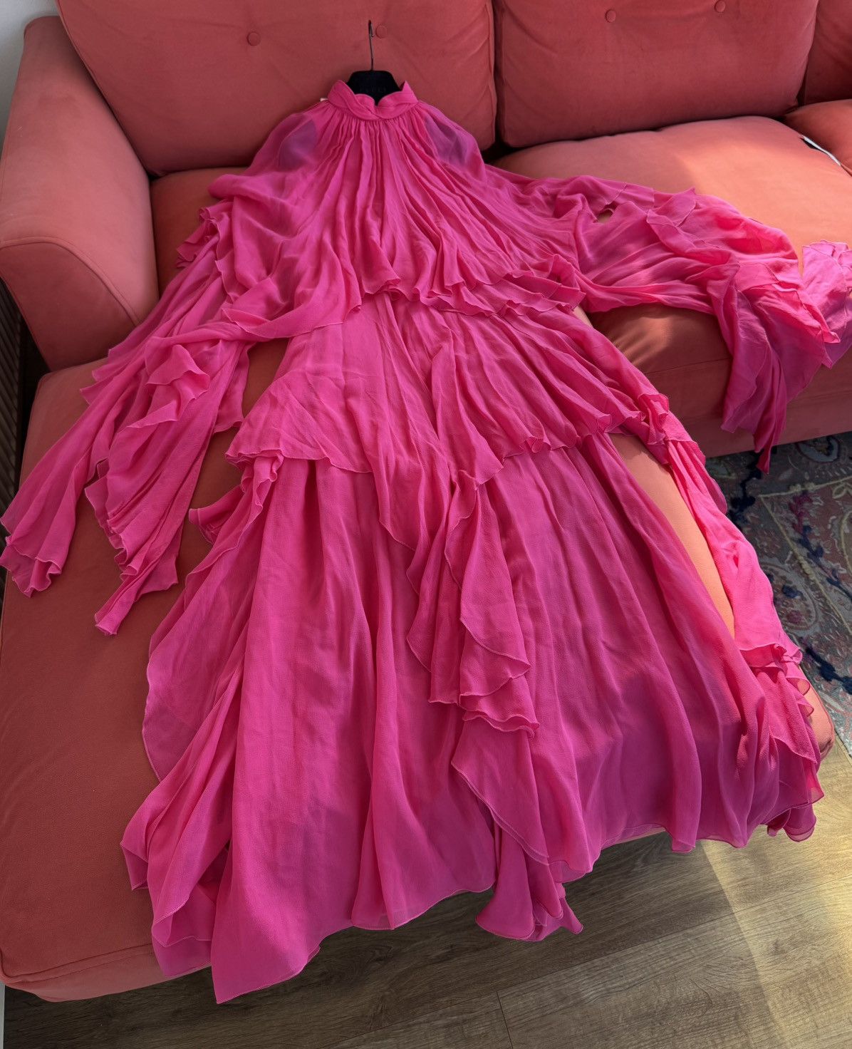 Gucci Gucci New £6500 silk layered pink maxi dress, size XS, 38 IT Size XS / US 0-2 / IT 36-38 - 13 Thumbnail