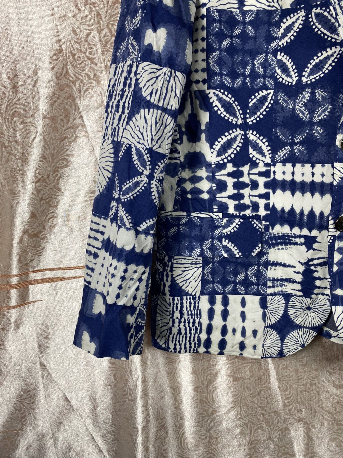 Lands' End Lands’ End Indigo Patchwork Blazer Classic Blue White Size US M / EU 48-50 / 2 - 11 Thumbnail