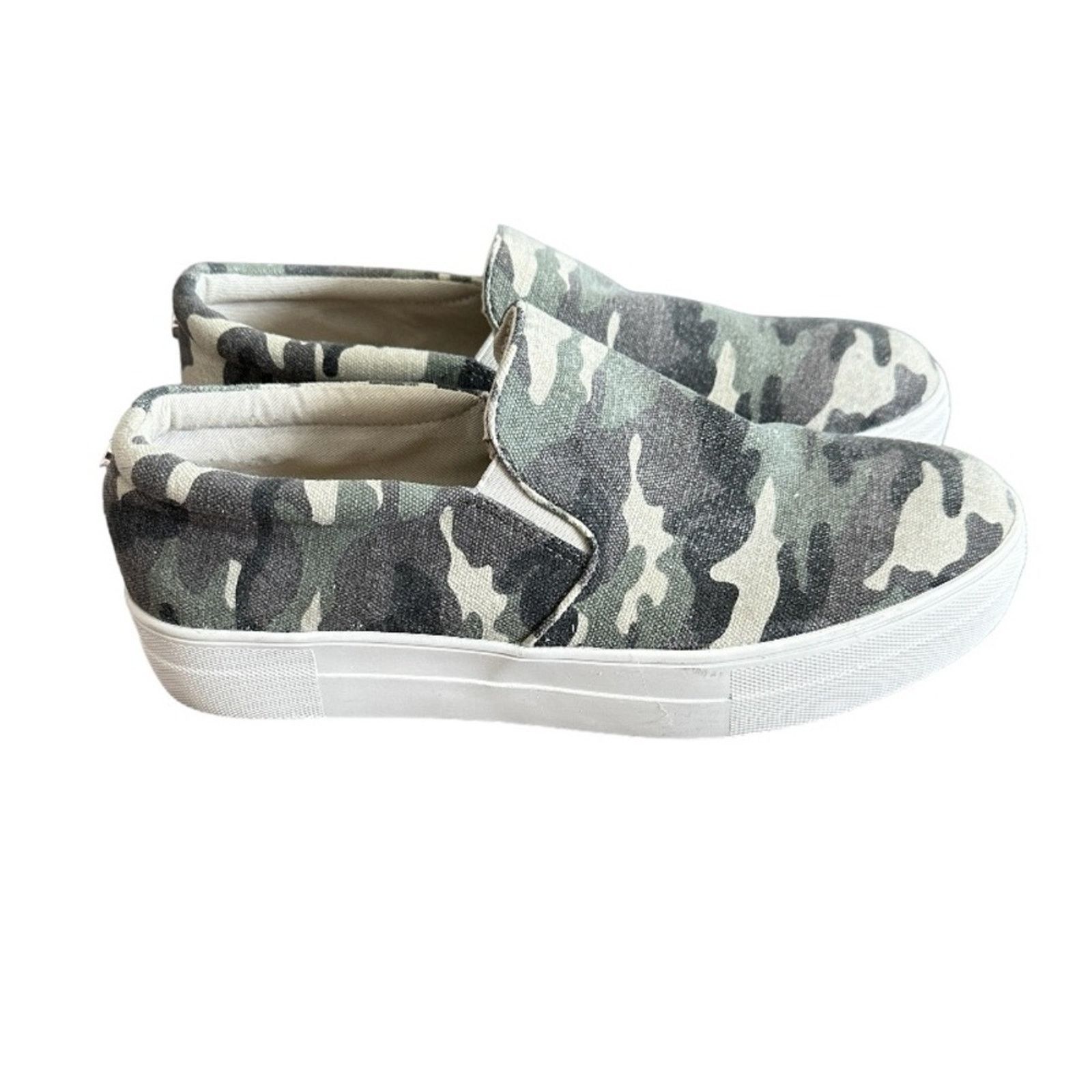 Steve Madden Steve Madden Gill Green Camo Slip On Platform Sneakers Size US 9.5 / IT 39.5 - 1 Thumbnail