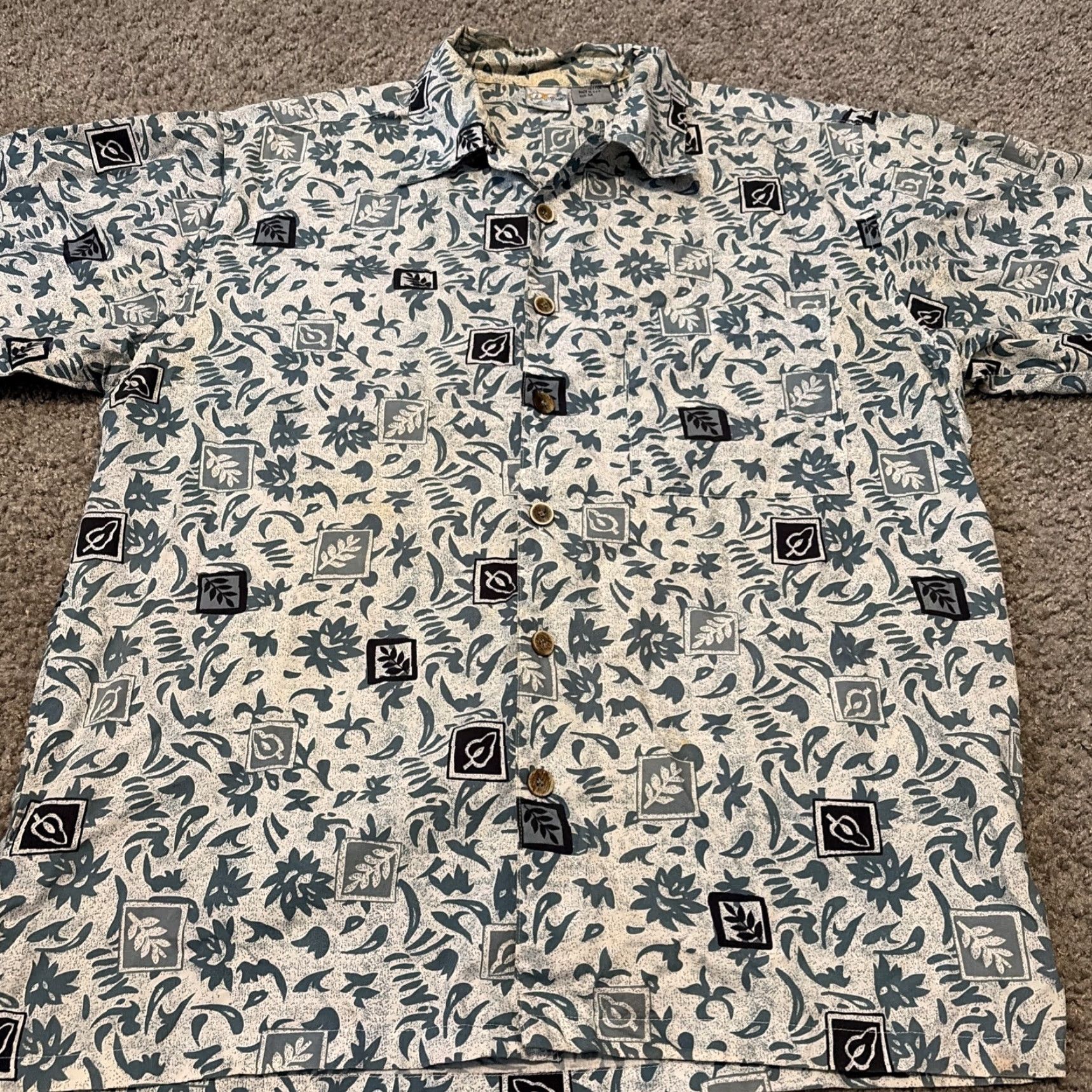 Ocean Pacific VINTAGE Ocean Pacific OP Sport White Blue Hawaiian Floral Button Up Shirt M Blue Mens Short Sleeve Hawaiian Floral 90s Size US M / EU 48-50 / 2 - 4 Thumbnail