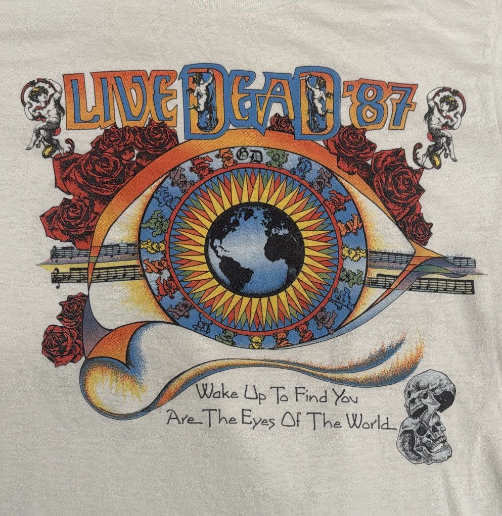 Grateful Dead Vintage 1987 Grateful Dead Live Dead 87' Eyes of the World T Size US M / EU 48-50 / 2 - 2 Thumbnail