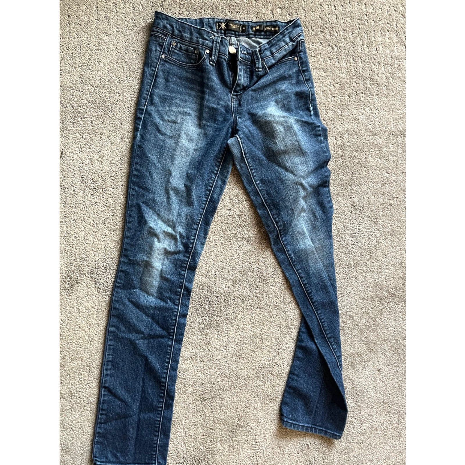 Denime Kardashian Jeans Womens Size 4 Blue Denim Mid Rise Straight Curvy Premium Size 27" / US 4 / IT 40 - 3 Thumbnail