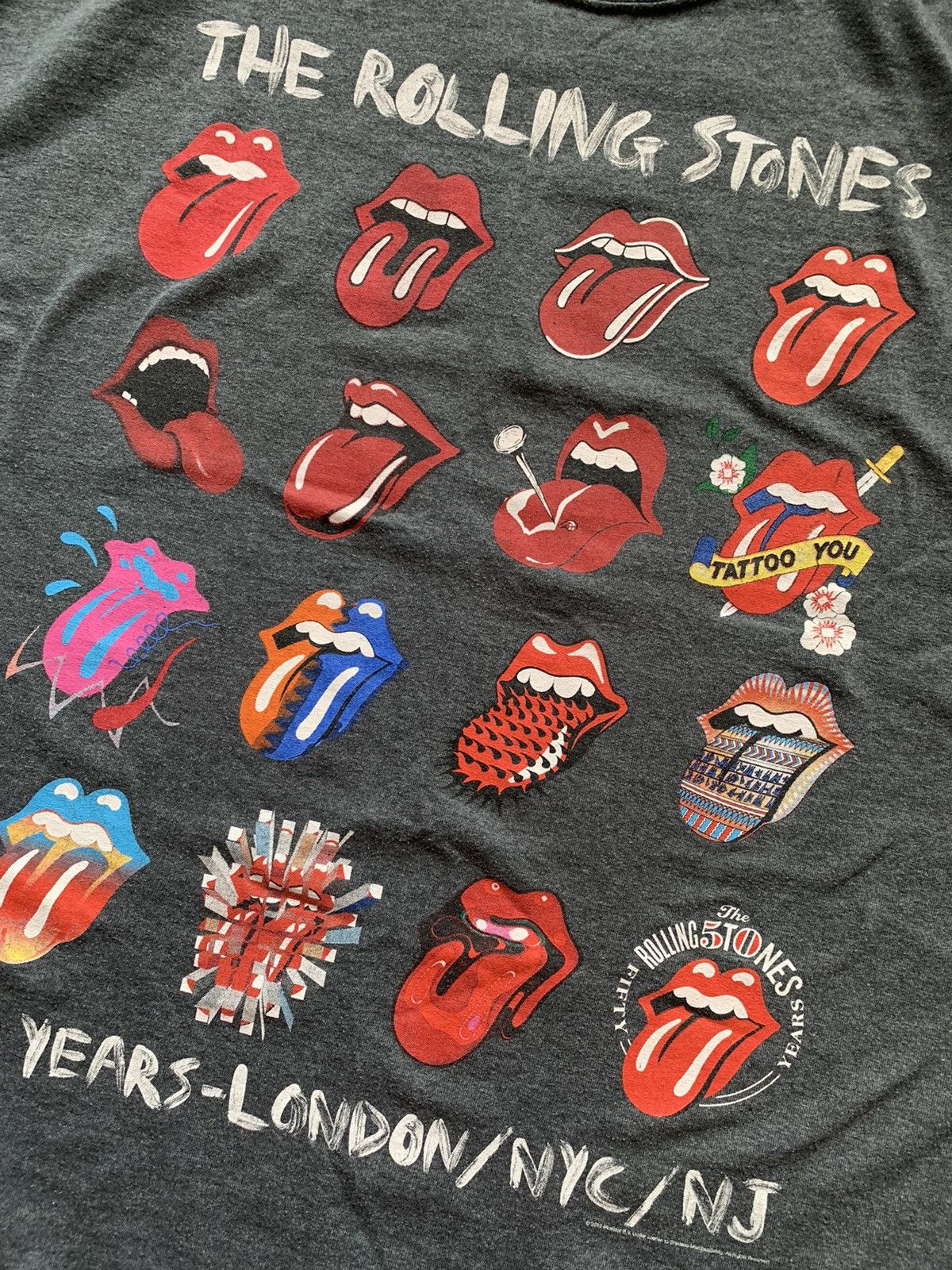 Band Tees × The Rolling Stones Rare Rolling Stones 50 Years Anniversary Tour 2012 T-Shirt Size US XL / EU 56 / 4 - 3 Thumbnail