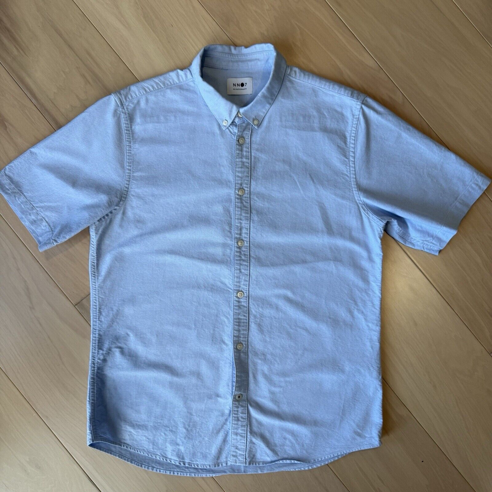 NN07 NN07 Shirt Large Blue Short Sleeve Button Up No Nationality Size US L / EU 52-54 / 3 - 2 Thumbnail