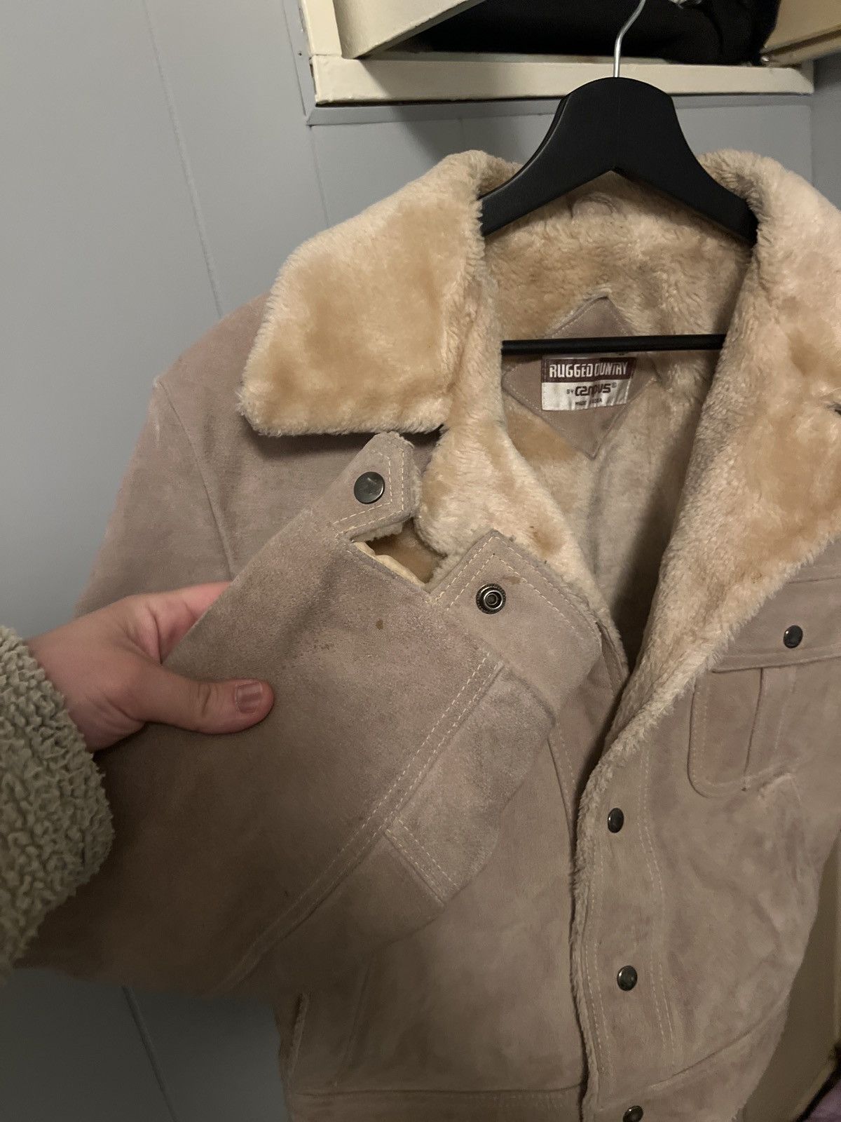 Vintage Vintage suade trucker jacket with fur Size US M / EU 48-50 / 2 - 5 Thumbnail