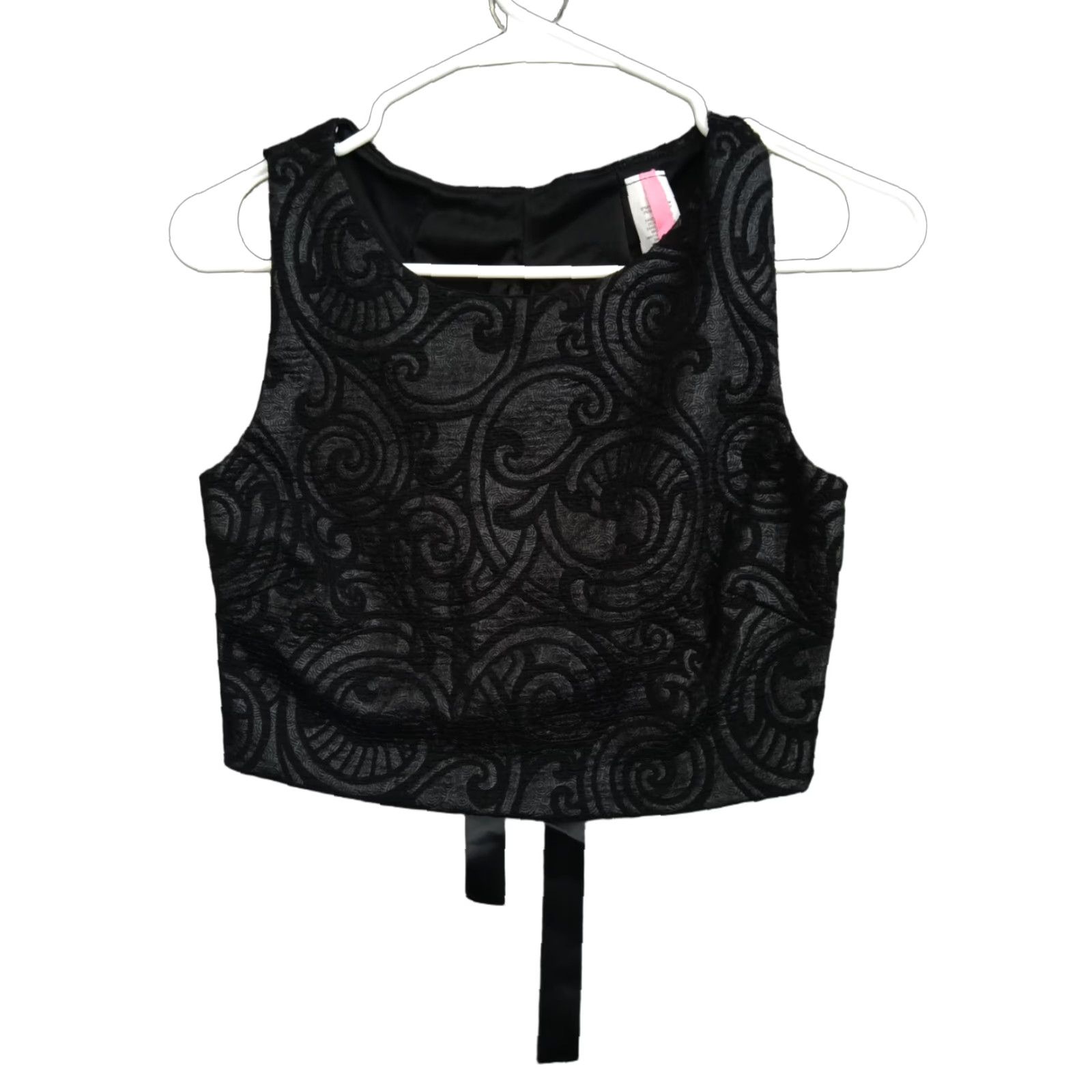 Vintage Codigo Top Womens L Black Paisley Sleeveless Back Tie Formal Crop Size L / US 10 / IT 46 - 1 Thumbnail