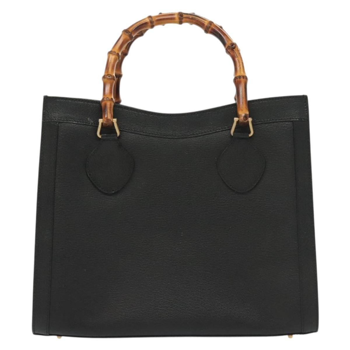 Gucci GUCCI Bamboo Hand Bag Leather Black Gold 002 2122 002 2122 Size ONE SIZE - 2 Thumbnail