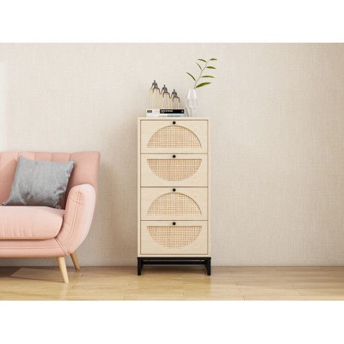 Designer × Homemade Natural rattan, Cabinet with 4 drawers, Suitable for living Size US L / EU 52-54 / 3 - 8 Thumbnail