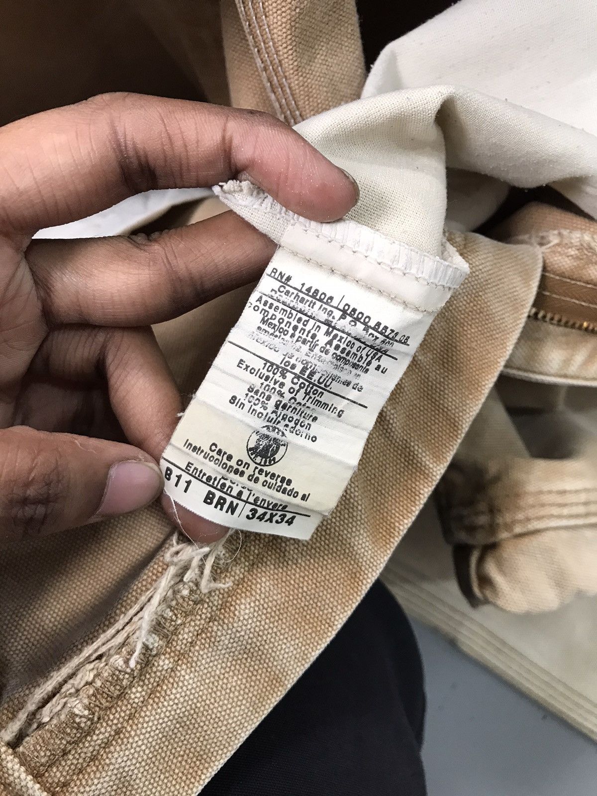 Vintage 90s Vintage sunfade Carhartt B11 BRN carpenter denim Size US 32 / EU 48 - 9 Thumbnail