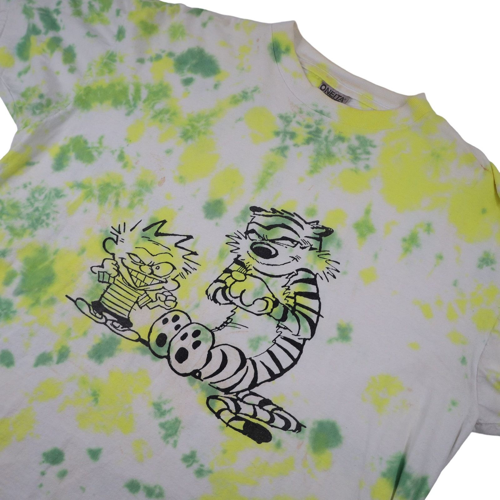 Vintage Vintage Calvin and Hobbes Tie Dye Graphic T Shirt Size US XL / EU 56 / 4 - 2 Thumbnail