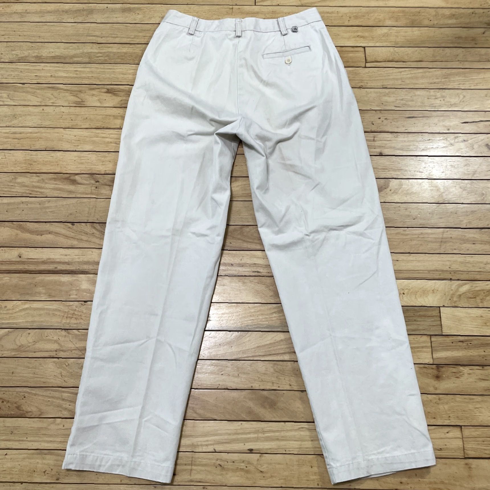 Calvin Klein VINTAGE Calvin Klein Jeans Pants Womens 10 Cream Khaki Flat Straight VTG Y2K Mauritius W30xL30 Size 32" / US 10 / IT 46 - 2 Thumbnail