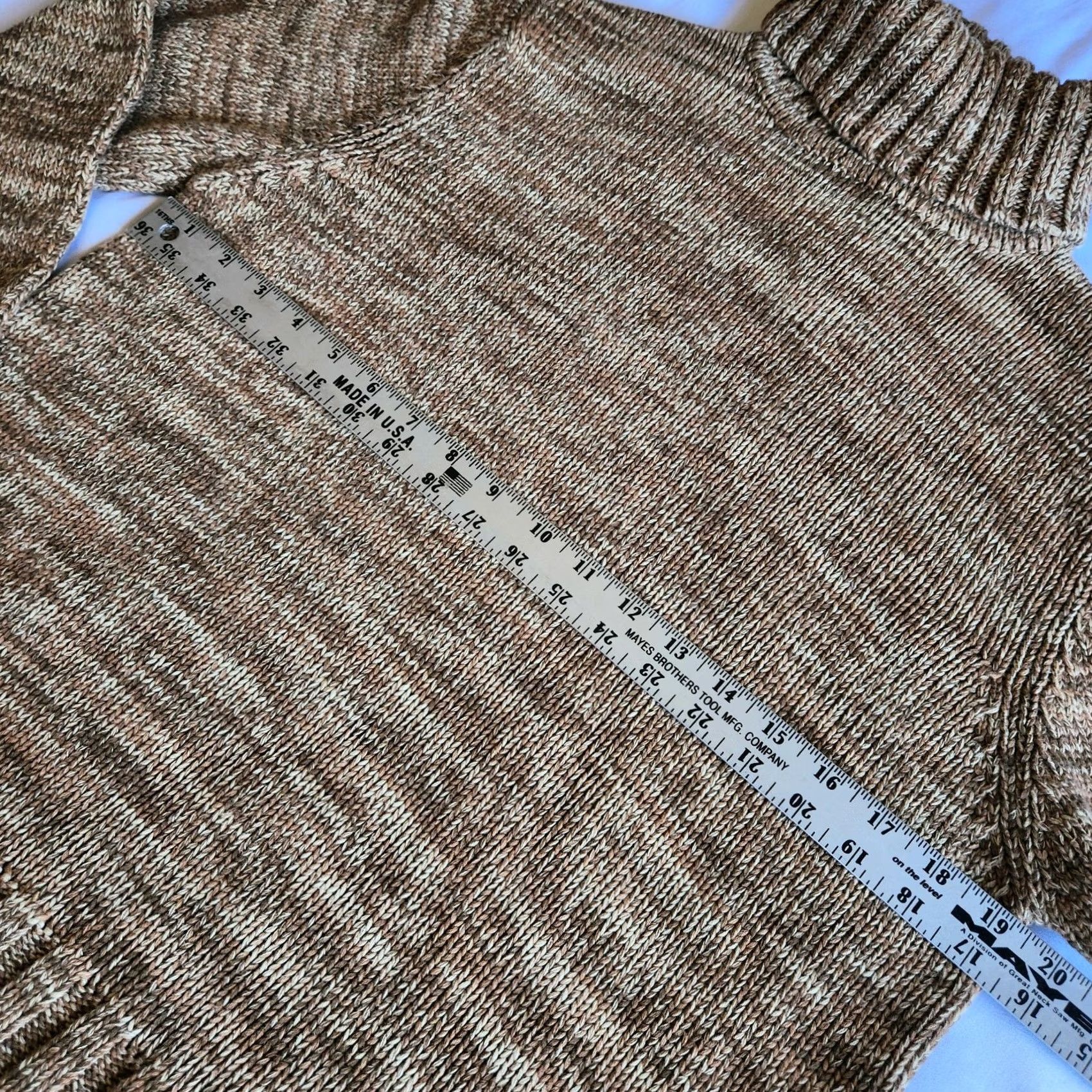 Banana Republic Banana Republic Women's Med Vintage Thick Ribbed Turtleneck Brown Cotton Sweater Size M / US 6-8 / IT 42-44 - 4 Thumbnail