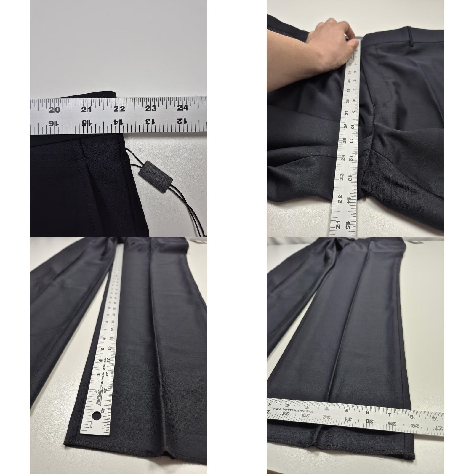 Vintage Galante Pants Mens 44x36 Black Wool Flat Front Straight Unhemmed NWT Dress Size US 44 / EU 60 - 8 Thumbnail